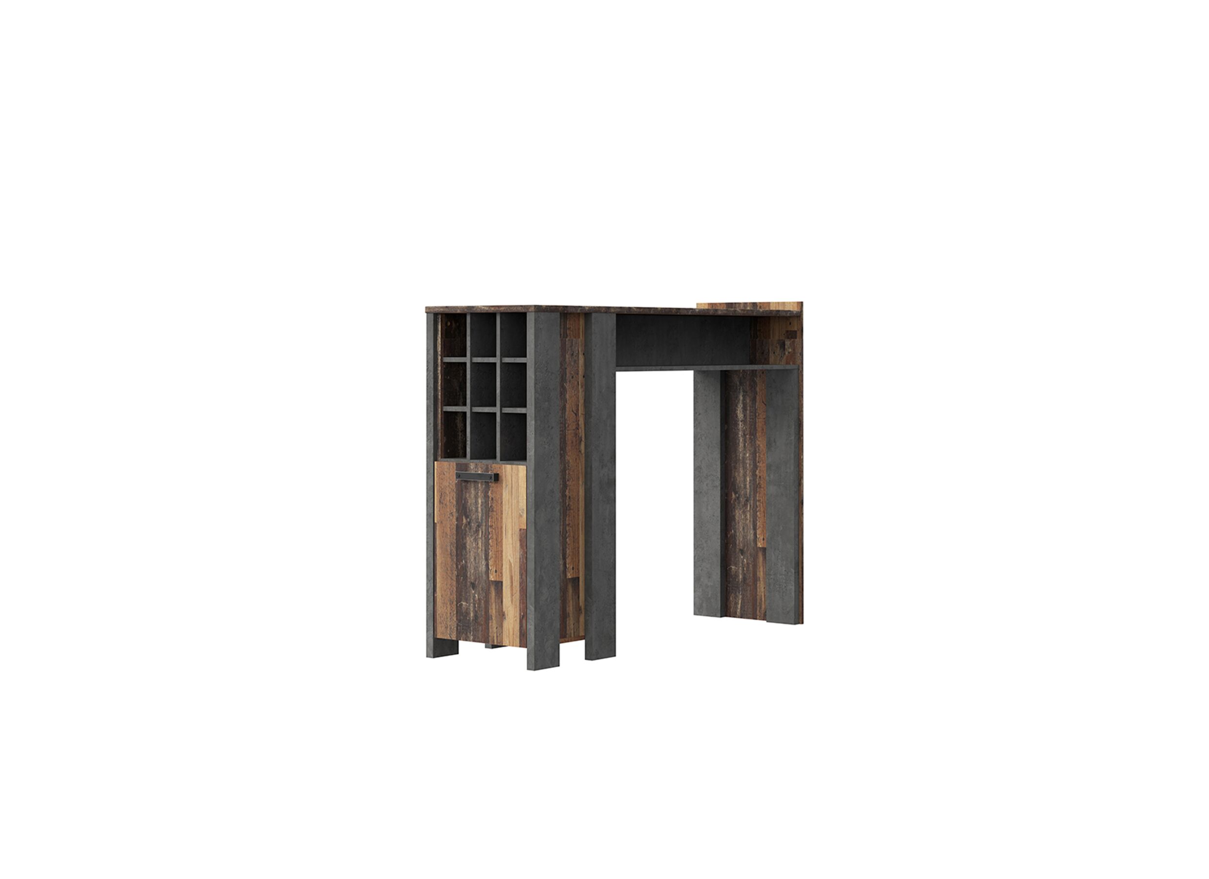 Bartafel Clif 152x47cm - meubelplaat - old wood/beton