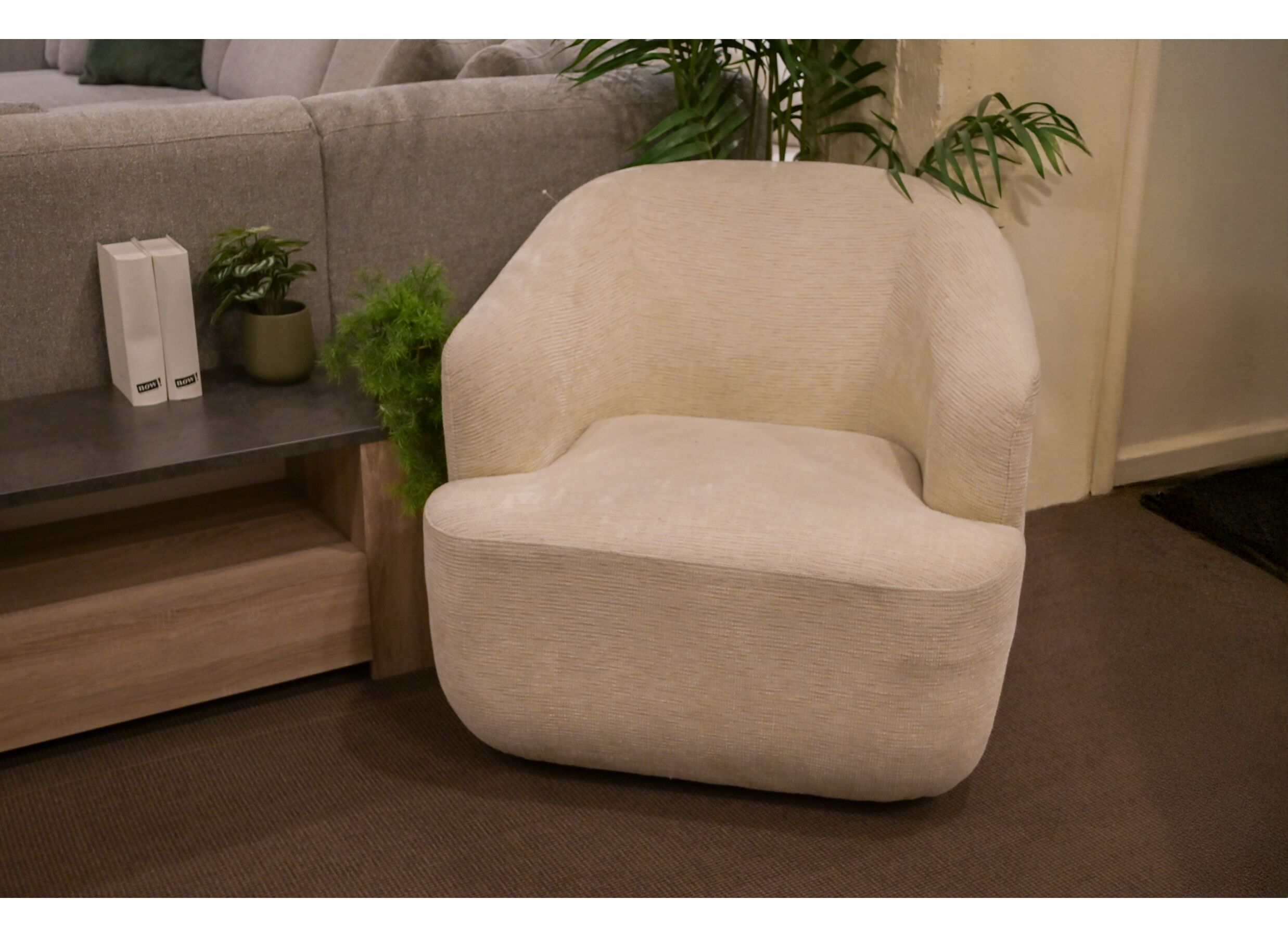Sfeerfoto - Draaifauteuil Dora 80x86x76cm linnen - beige