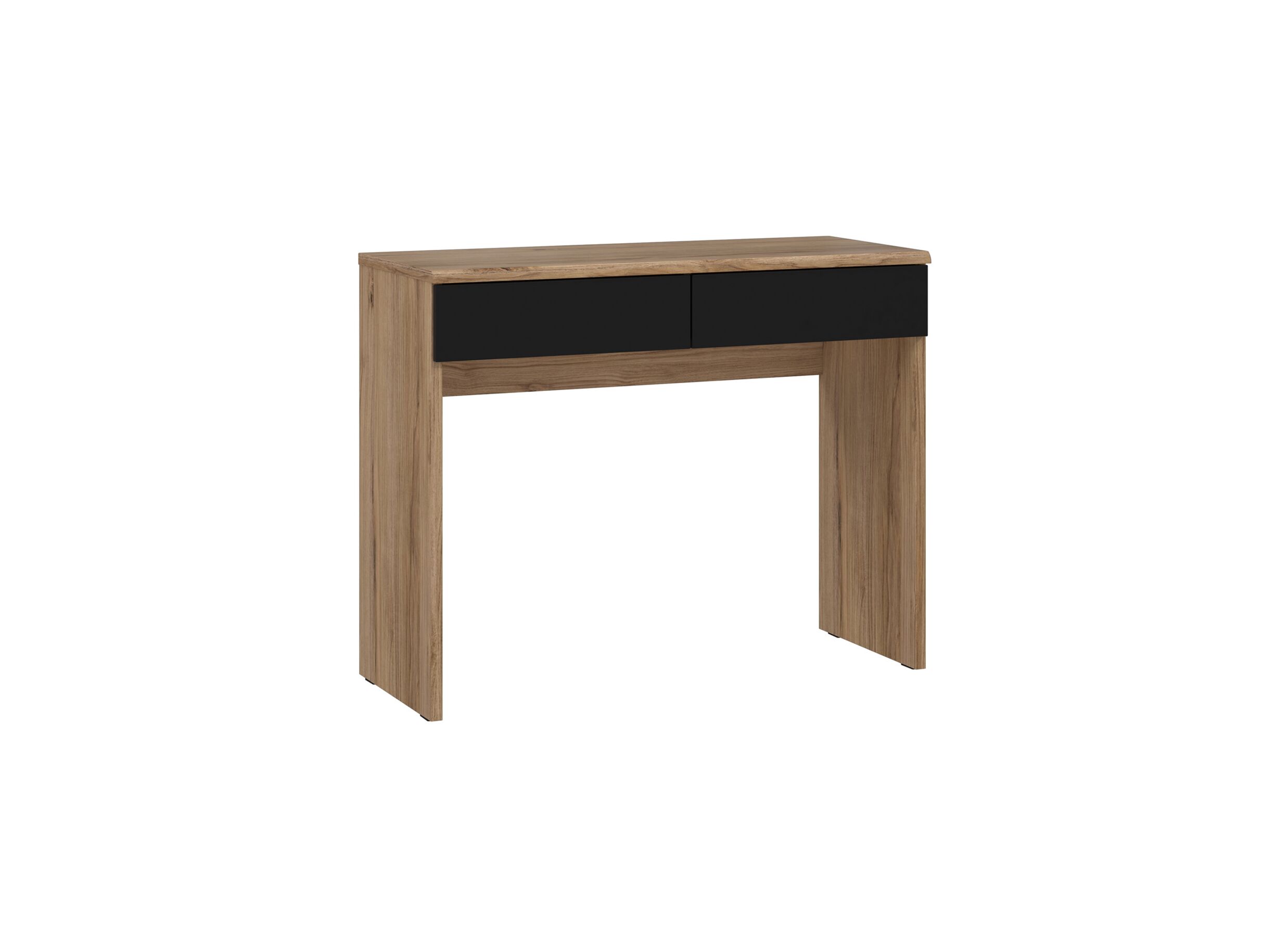 Make-up tafel Dalate 100x41x80cm - meubelplaat - kastanje eik/mat zwart