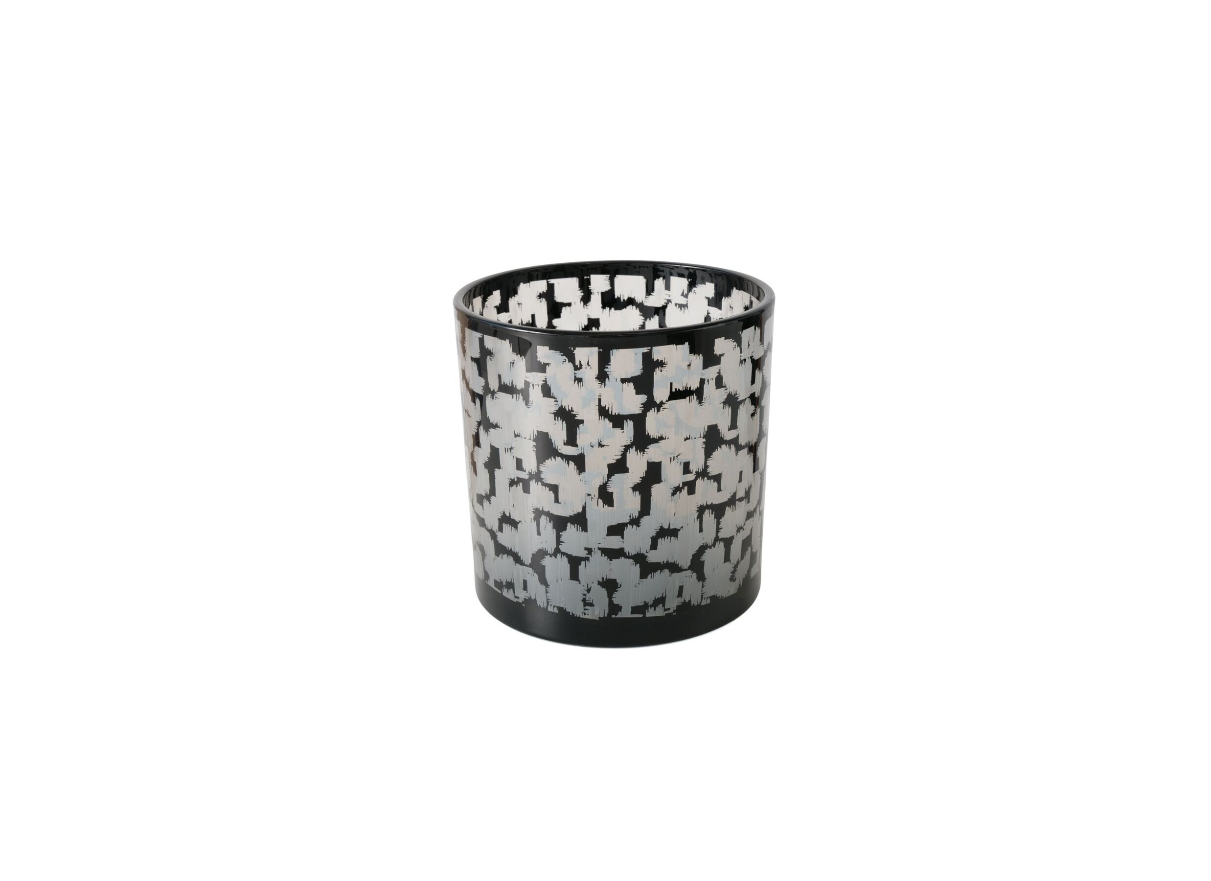 Aperçu - Porte-bougie Thato H15cm - verre - beige/noir