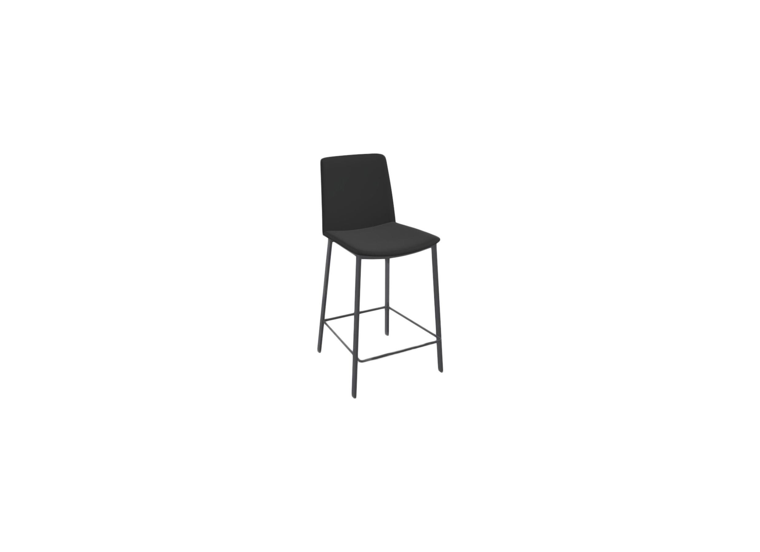 Barstoel Primera ZH65cm - lederlook - zwart