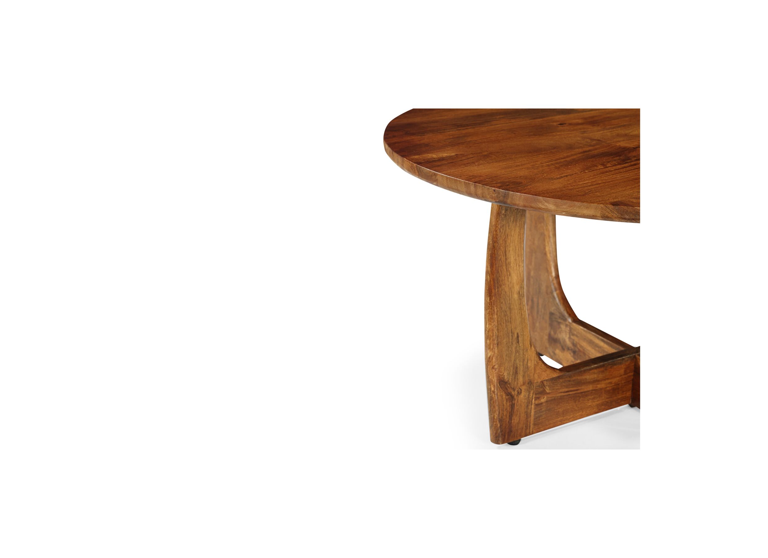 Detail - Table basse Carnival Ø90x50cm - manguier massif - marron