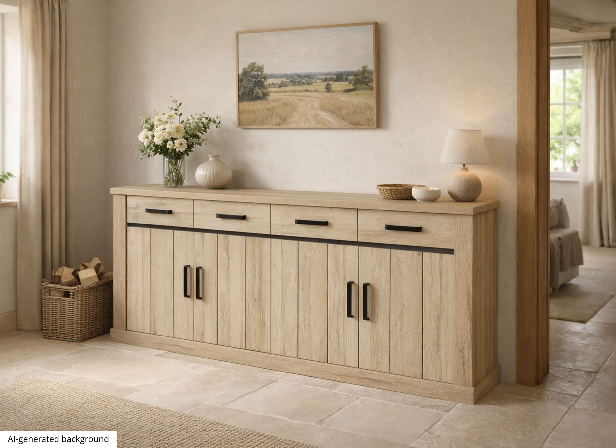 AI Generated - Buffet Tibo 235cm - décor - naturel