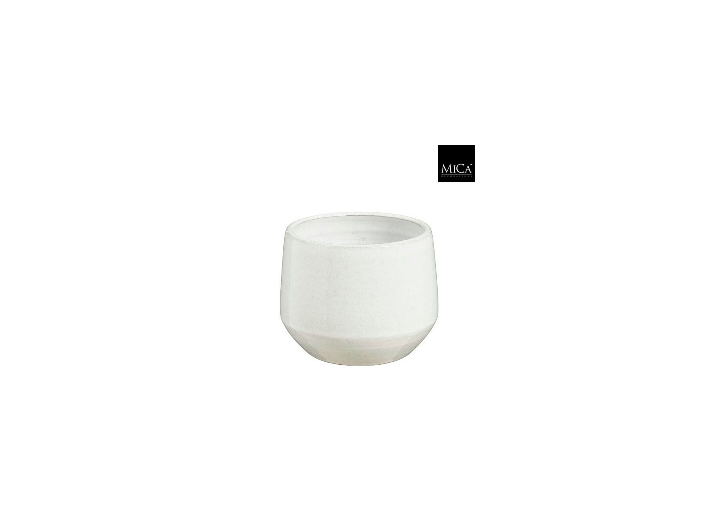 Bloempot Matteo H13cm - terracotta - wit - Cache-pot Matteo H13cm - terre cuite - blanc