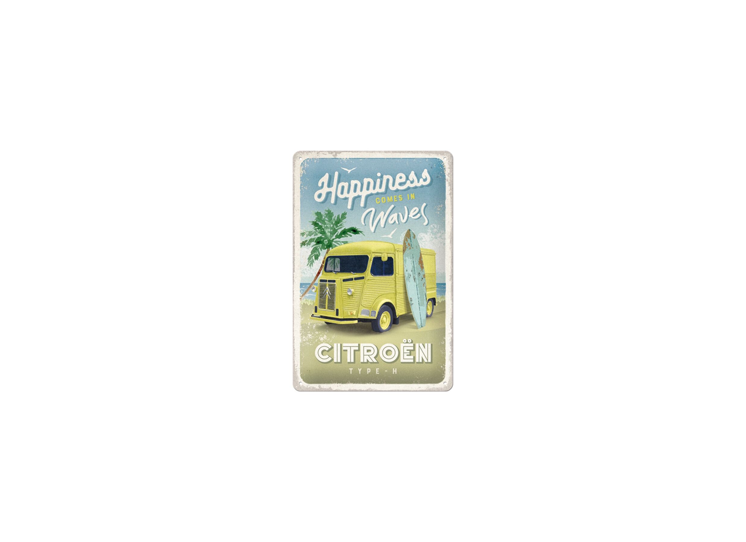 Plaque 20x30cm Happiness Comes In Waves - Plaque 20x30cm Happiness Comes In Waves