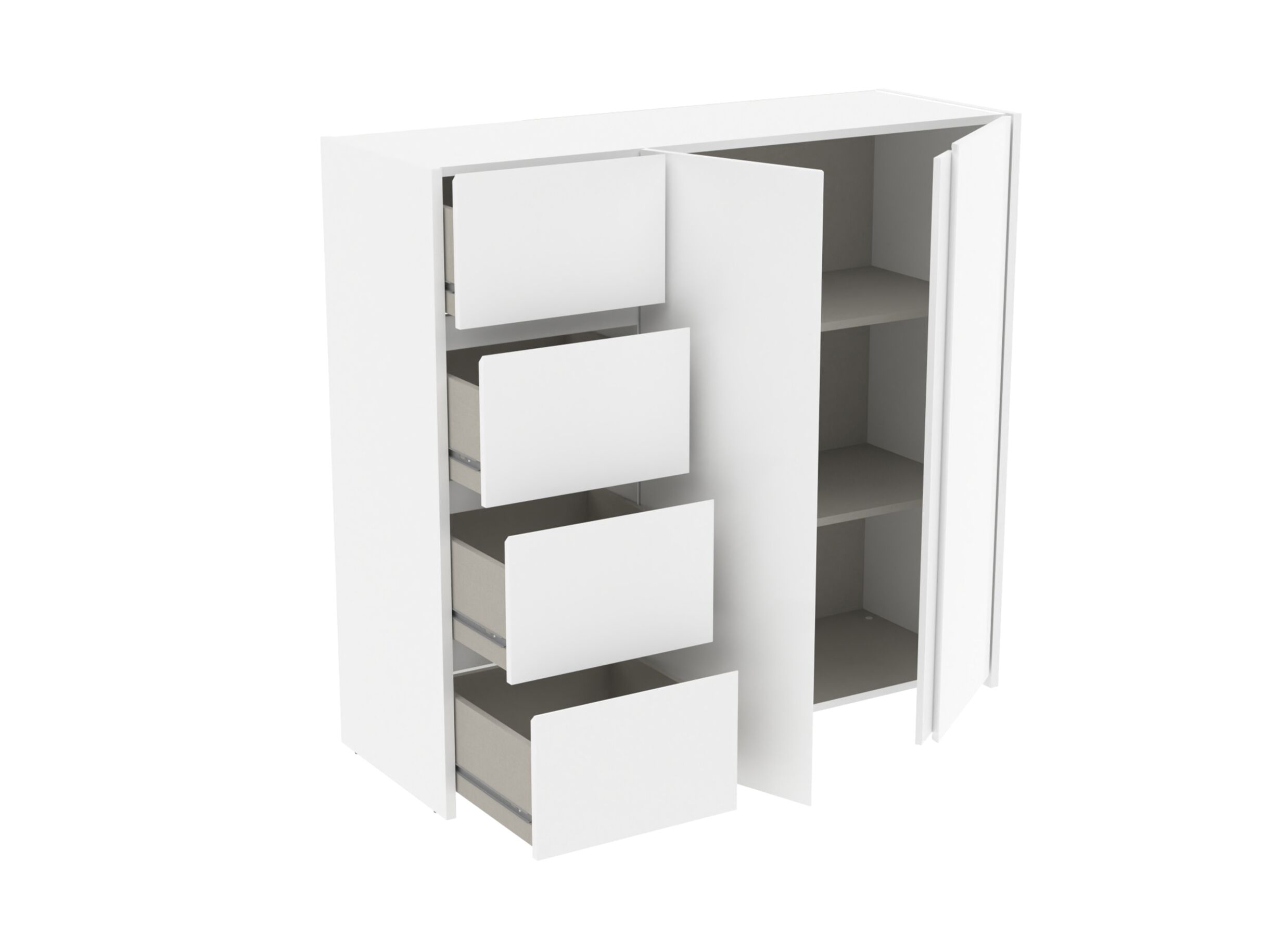 Indeling - Commode Mosaik 116x40x108cm - decor - wit