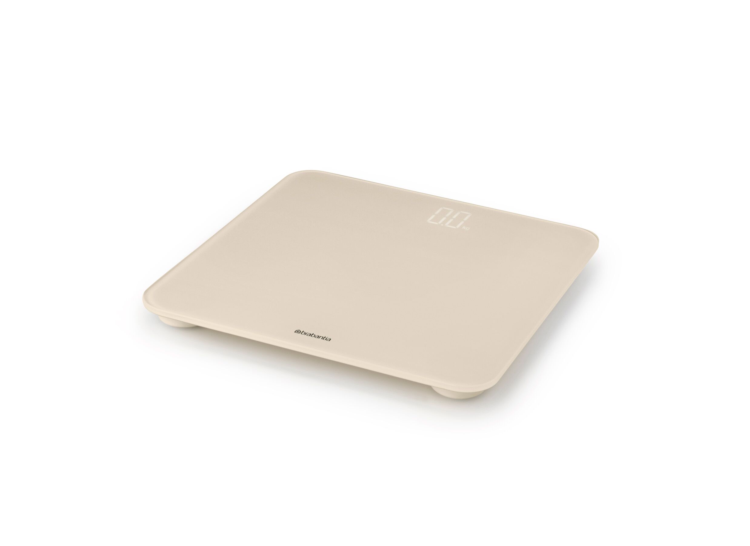 Overzichtsfoto - Personenweegschaal 28x28x3cm - glas - soft beige