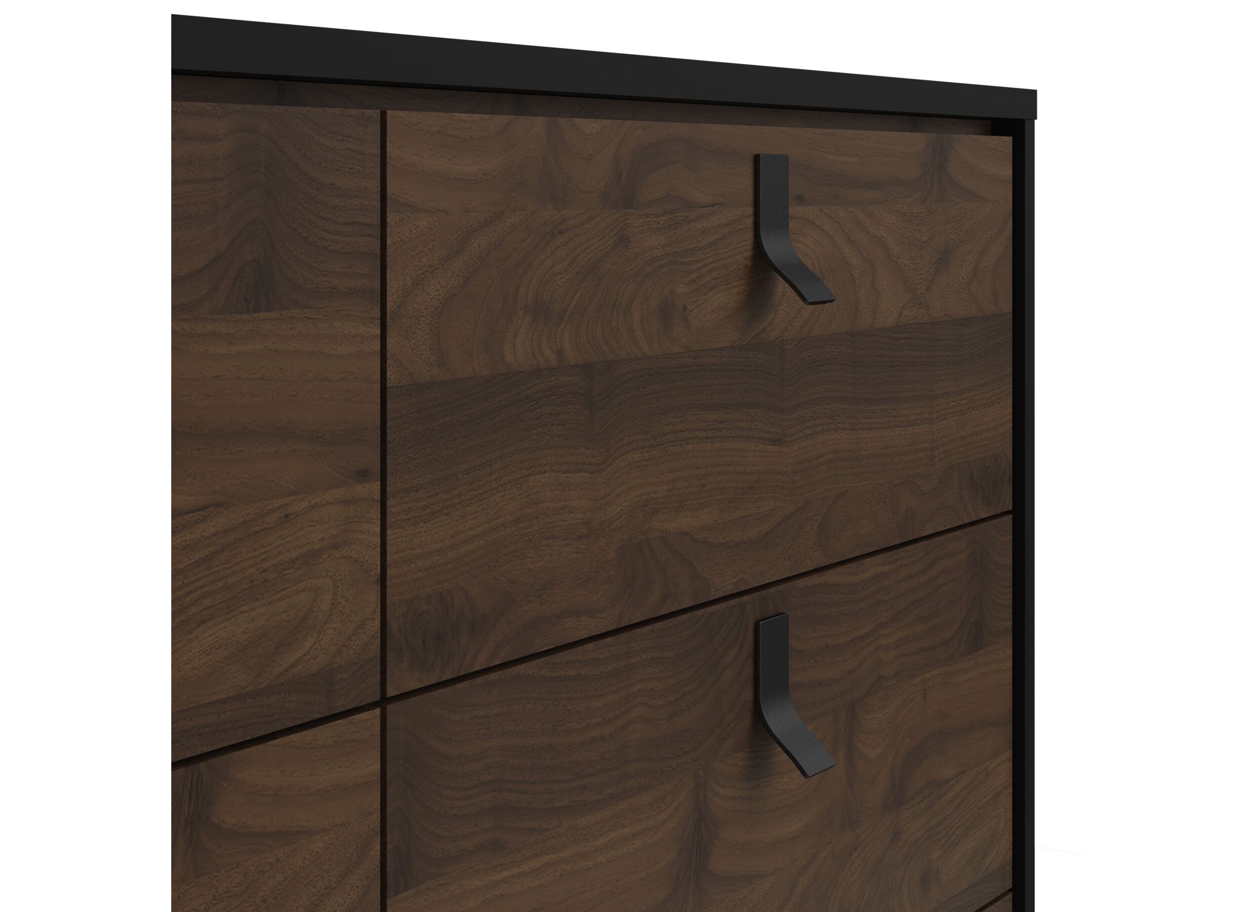 Ladekast Ry 151x41x95cm - decor - mat zwart/okkernoot