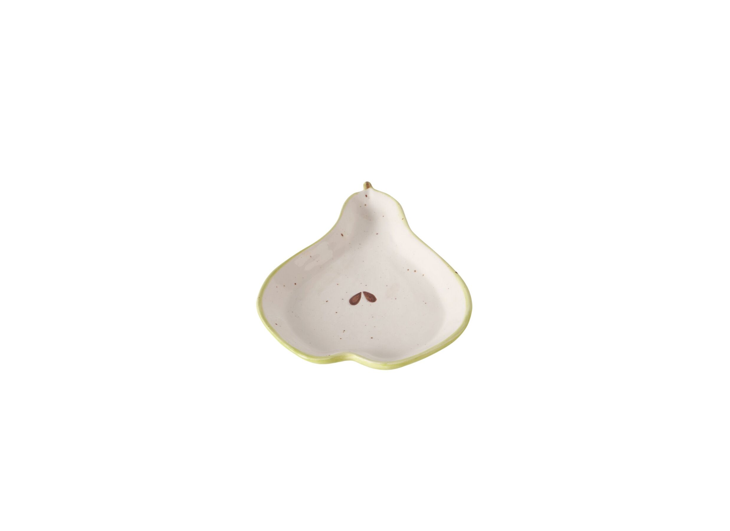 Schaal Peer 19x14cm - keramiek - groen/wit - Schaal Peer 19x14cm - keramiek - groen/wit