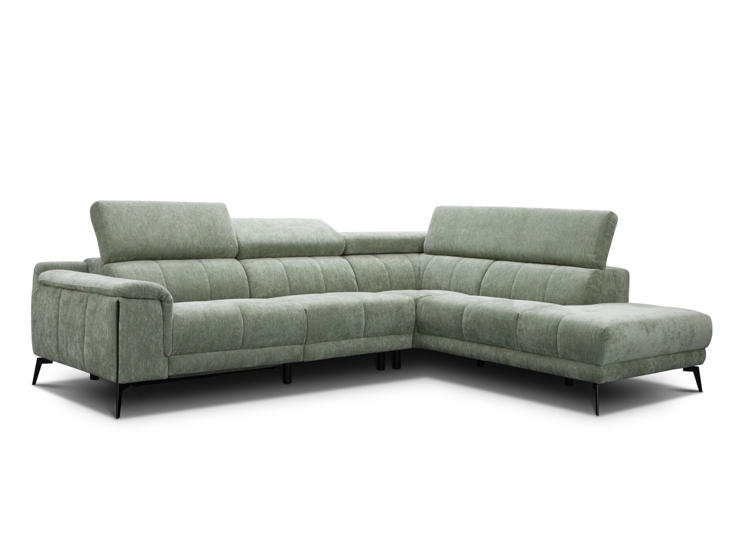 Hoeksalon Amira 291x228cm - stof - lichtgroen - Canapé d'angle Amira 291x228cm - tissu - vert clair