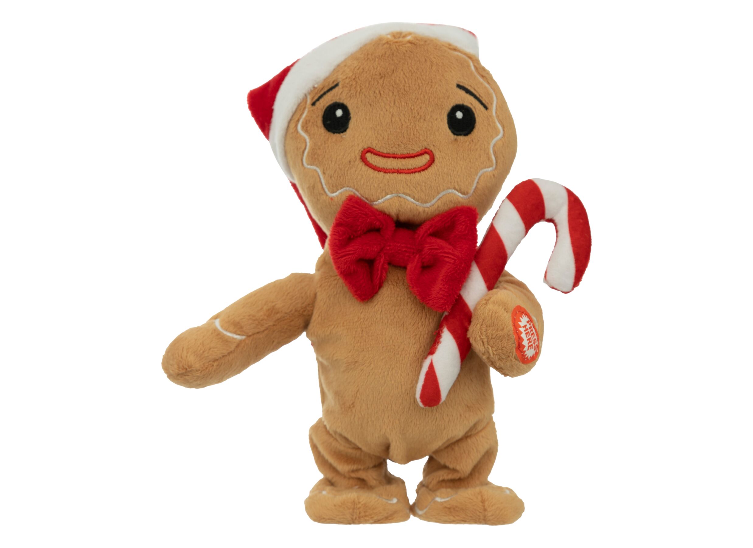 Aperçu - Décoration de Noël Pain d'épice H20cm - tissu - marron & rouge