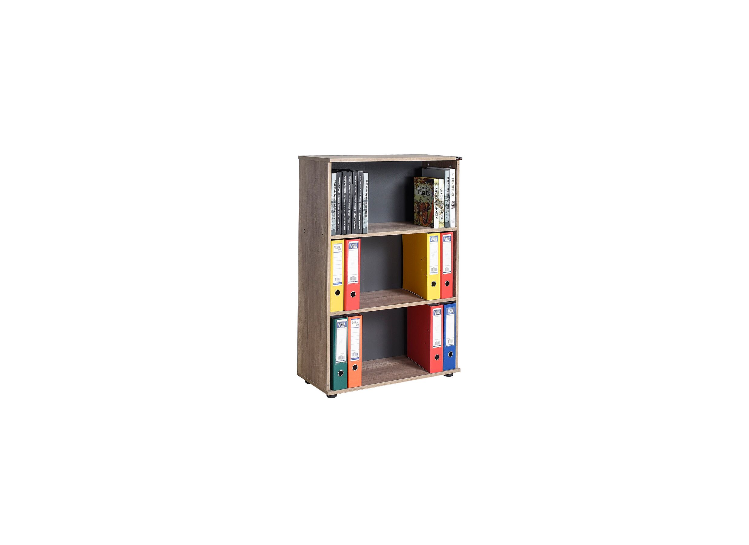 Boekenrek Merida 72x34x109cm - melamine - tori bruin