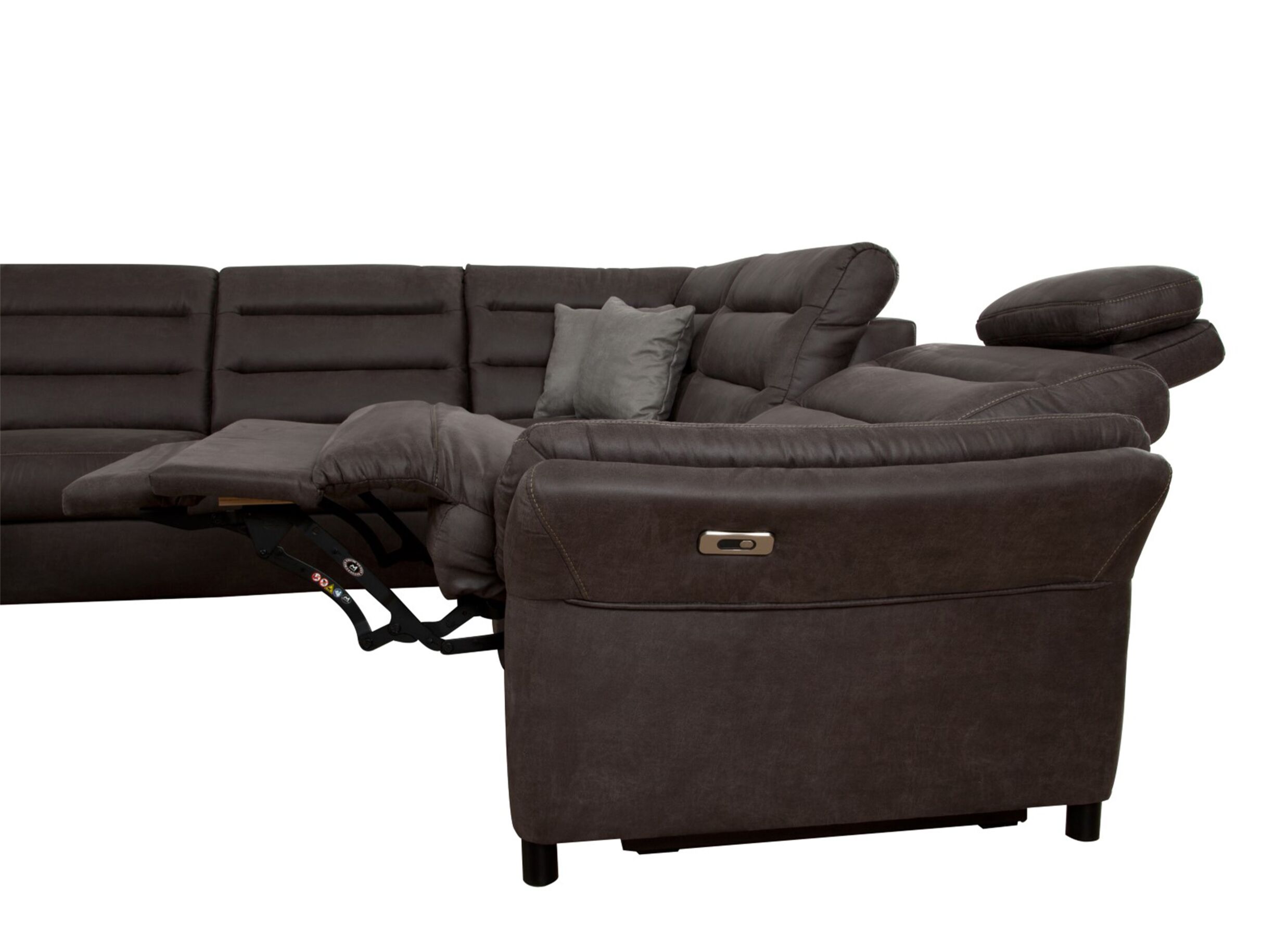 Detailfoto - Hoeksalon Foreno 350x268cm - stof - grijs met relax