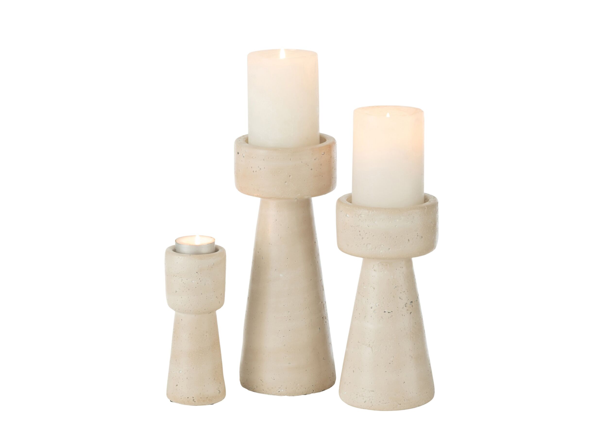 Photo ensemble - Chandelier Orlina H25cm - ciment - beige