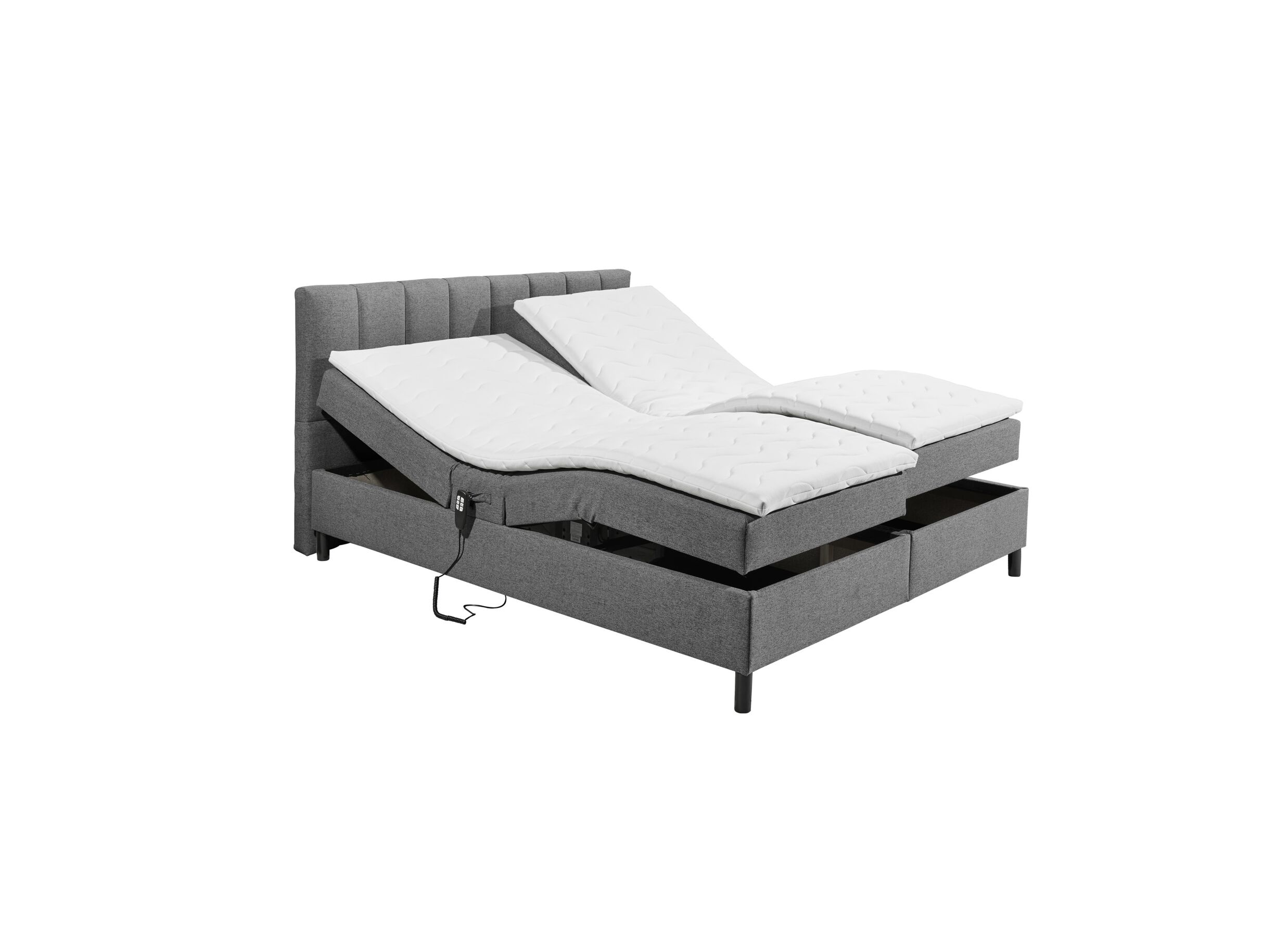Lit box Miralindo 180x200cm électrique tissu nordic graphite