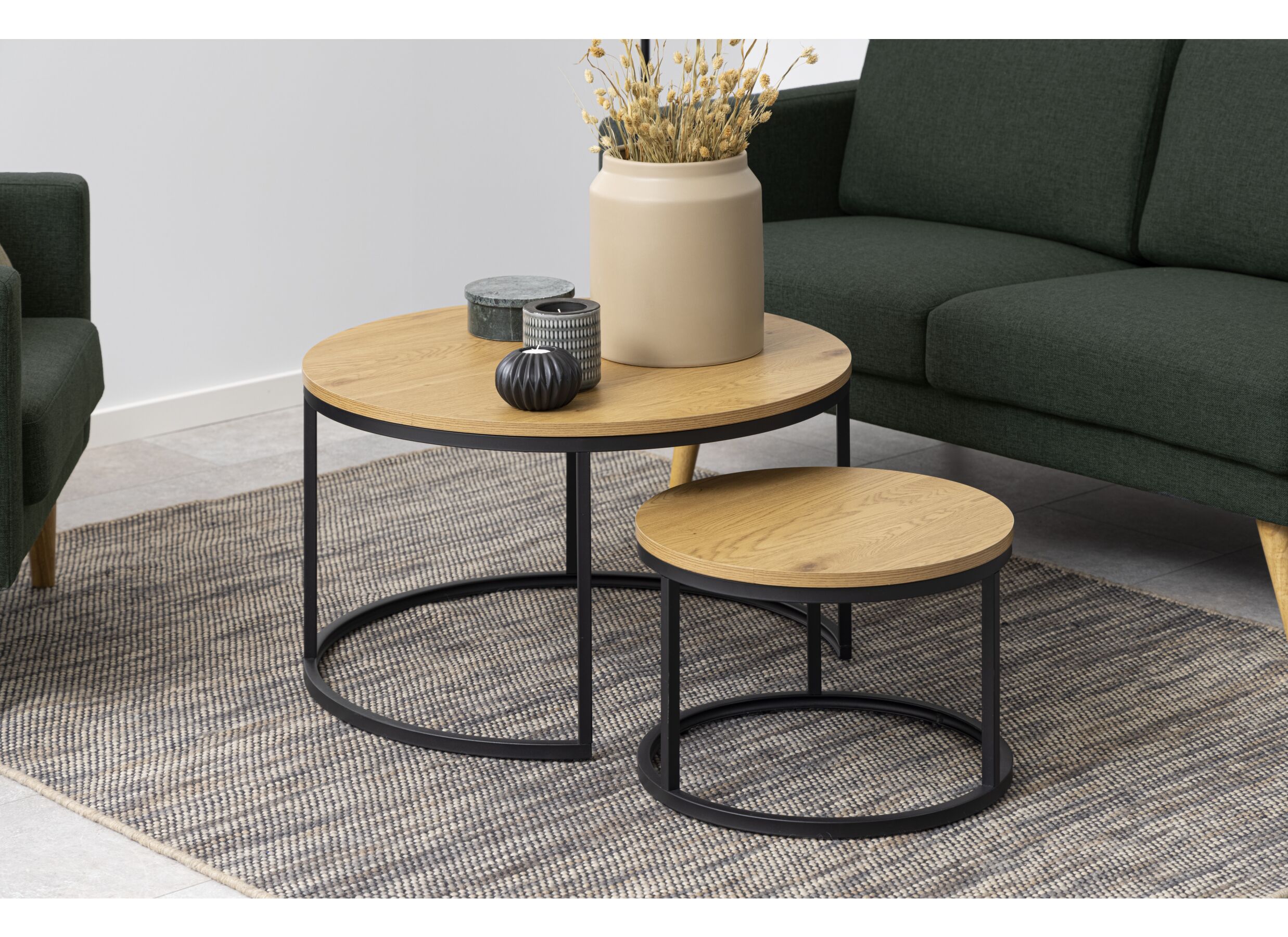 Bijzettafel Ø80cm set van 2