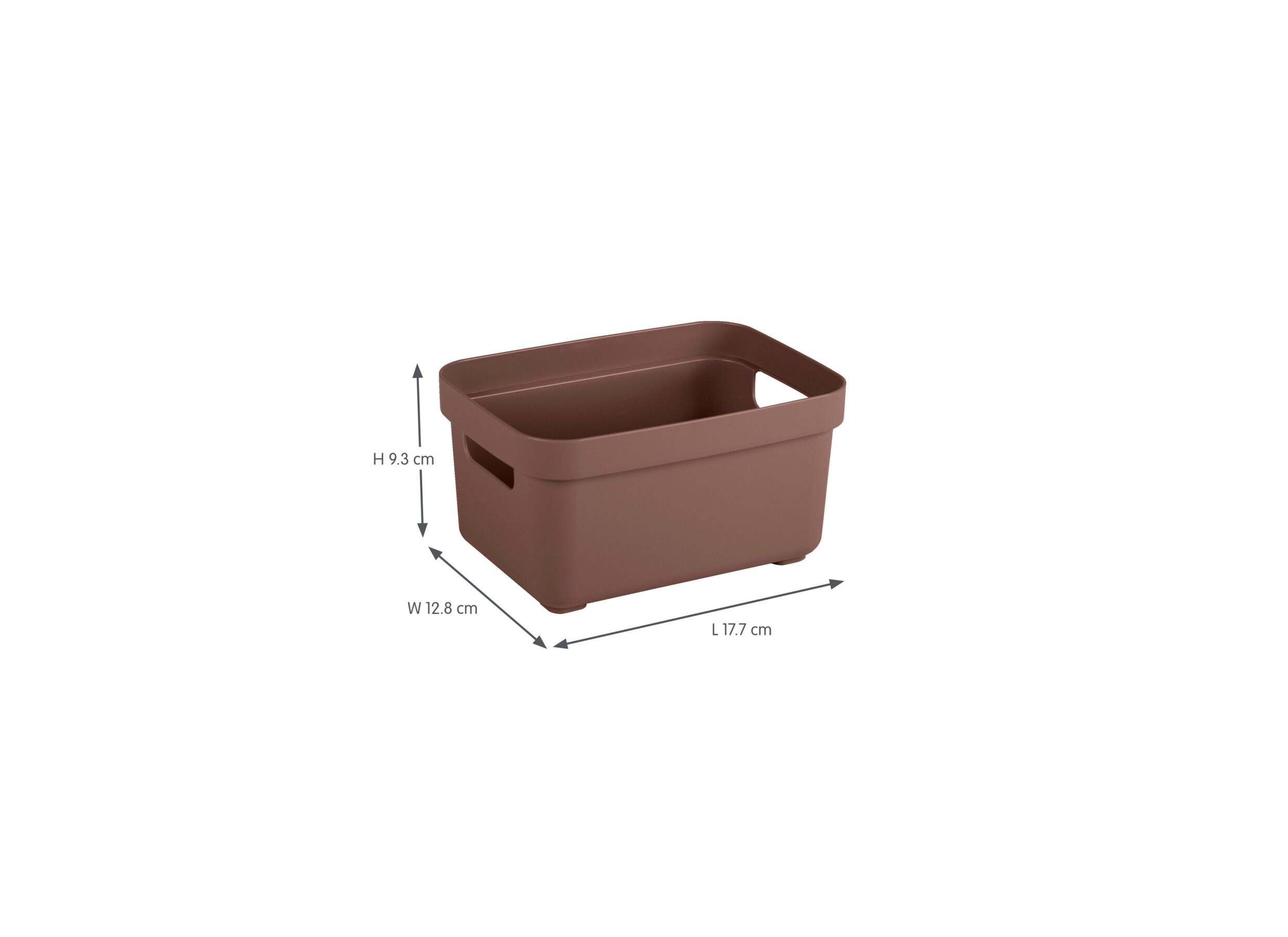 Afmetingen - Opbergbox Sigma Home 2,5L - 17,7x12,80x9,3cm