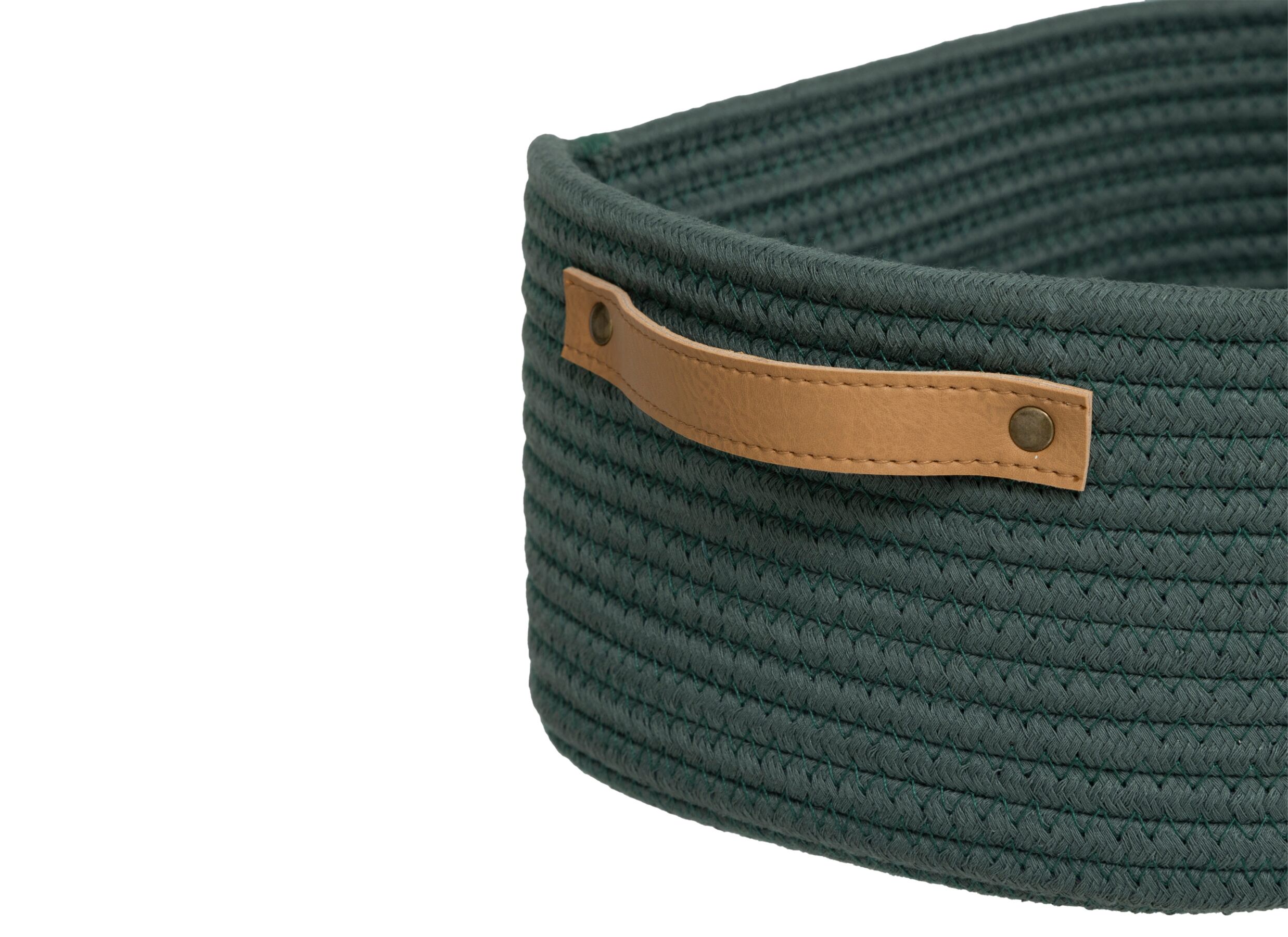 Detailfoto - Opbergmand Duo 35x25xH12cm - polyester - ficus set van 3