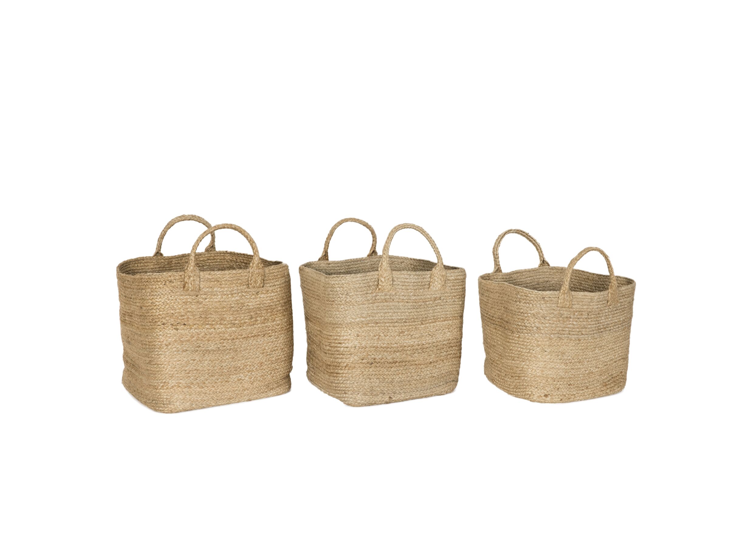 Overzichtsfoto - Opbergmand Pele set van 3 - jute - naturel