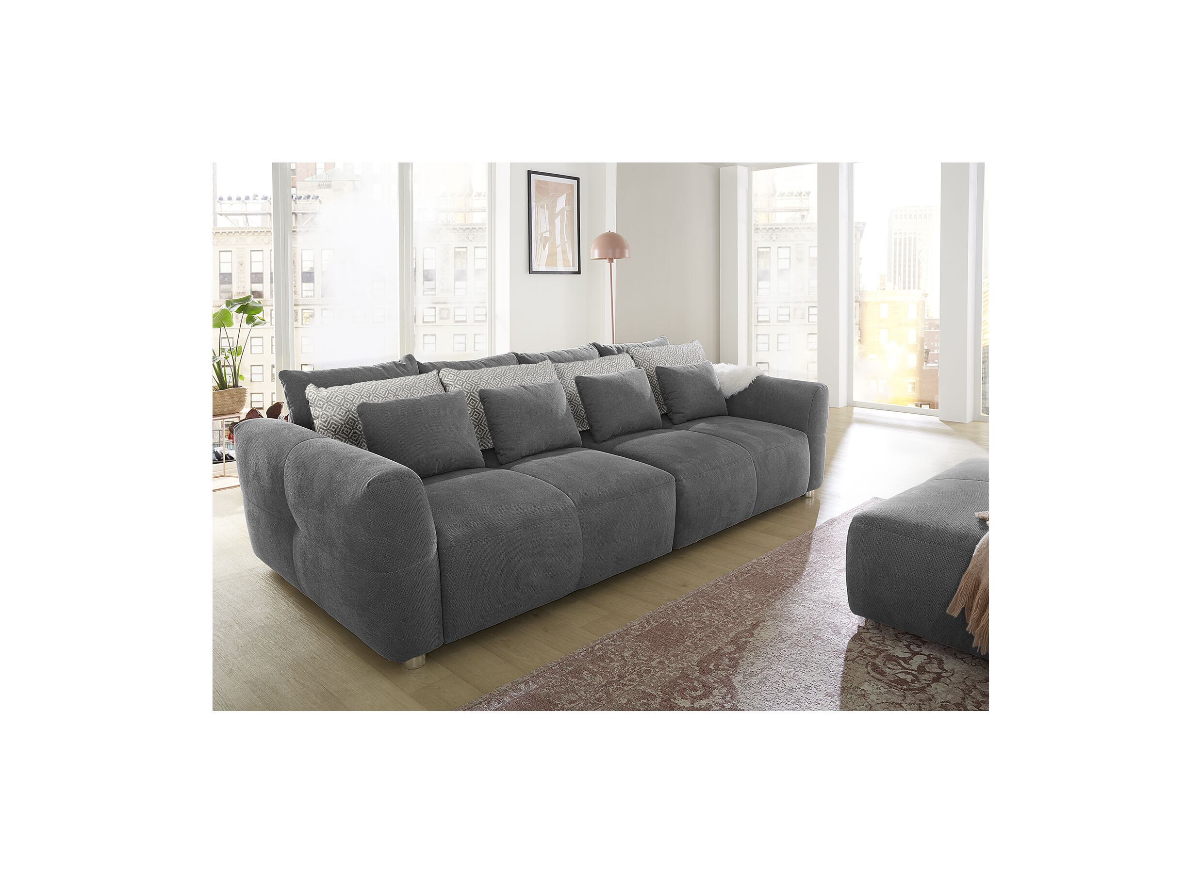Zetel Gulliver 4-zit - stof - donkergrijs