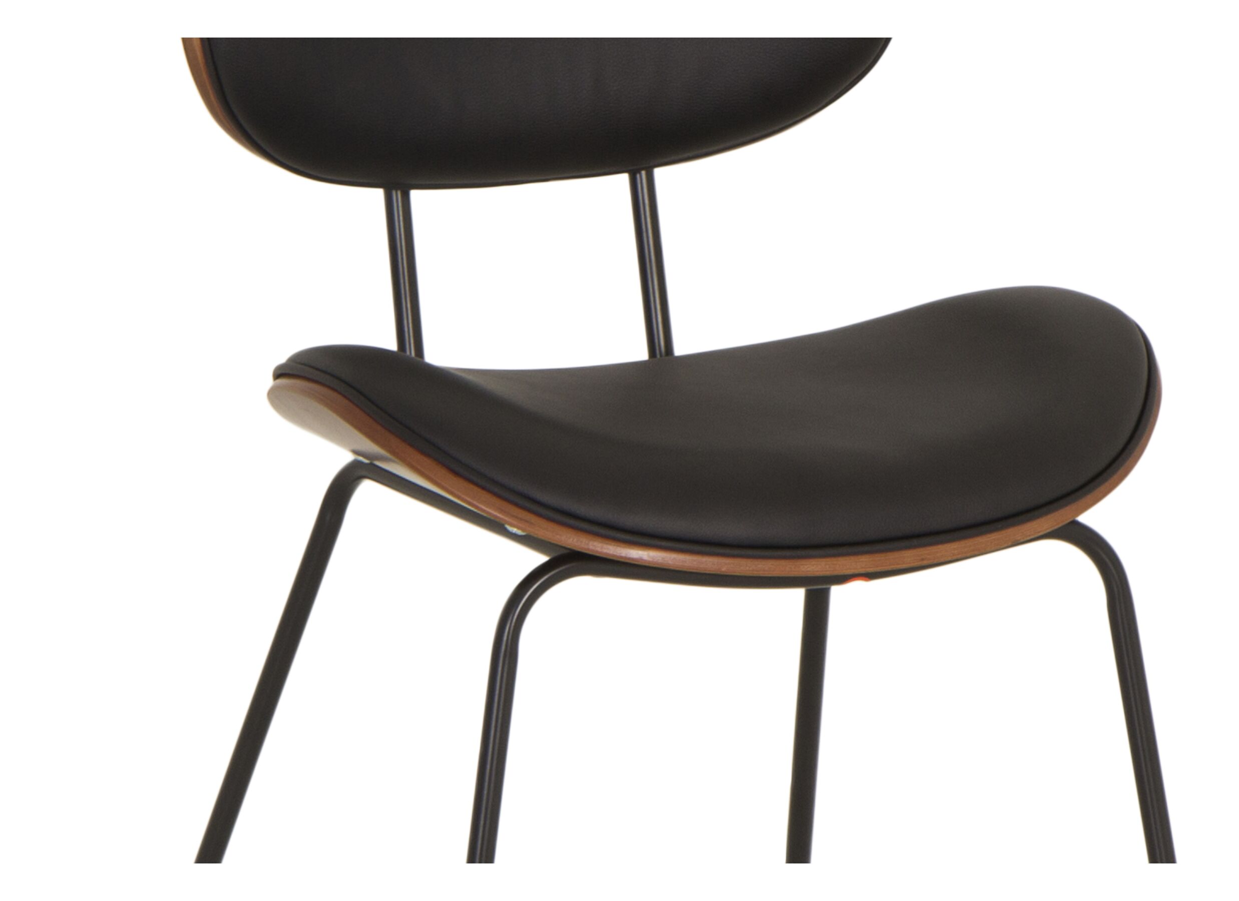 Detail - Chaise Ruby 51x57x79cm - similicuir - noir/brun