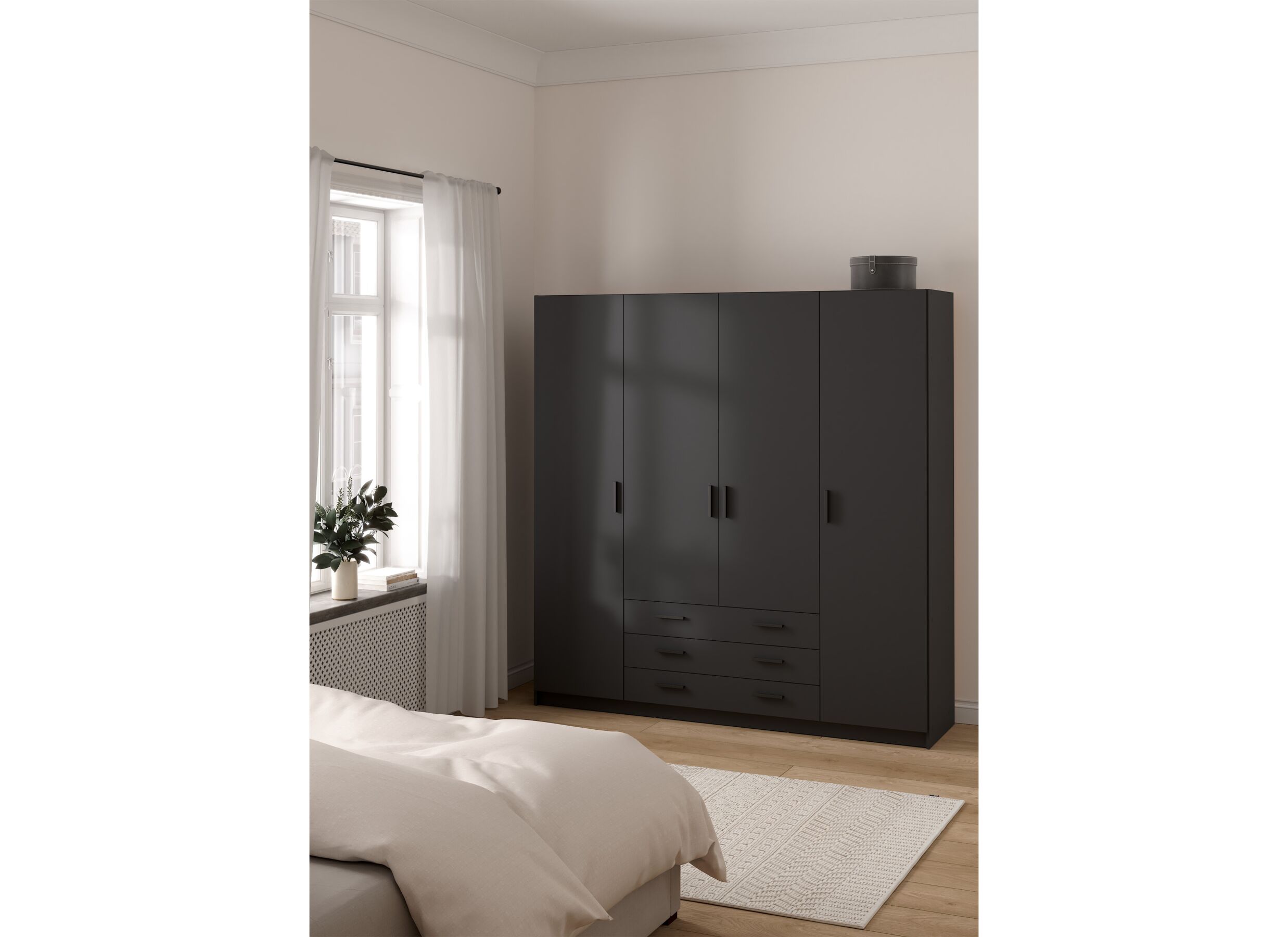 Foto ambiance - Garde-robe Sprint 196cm - décor - gris mat