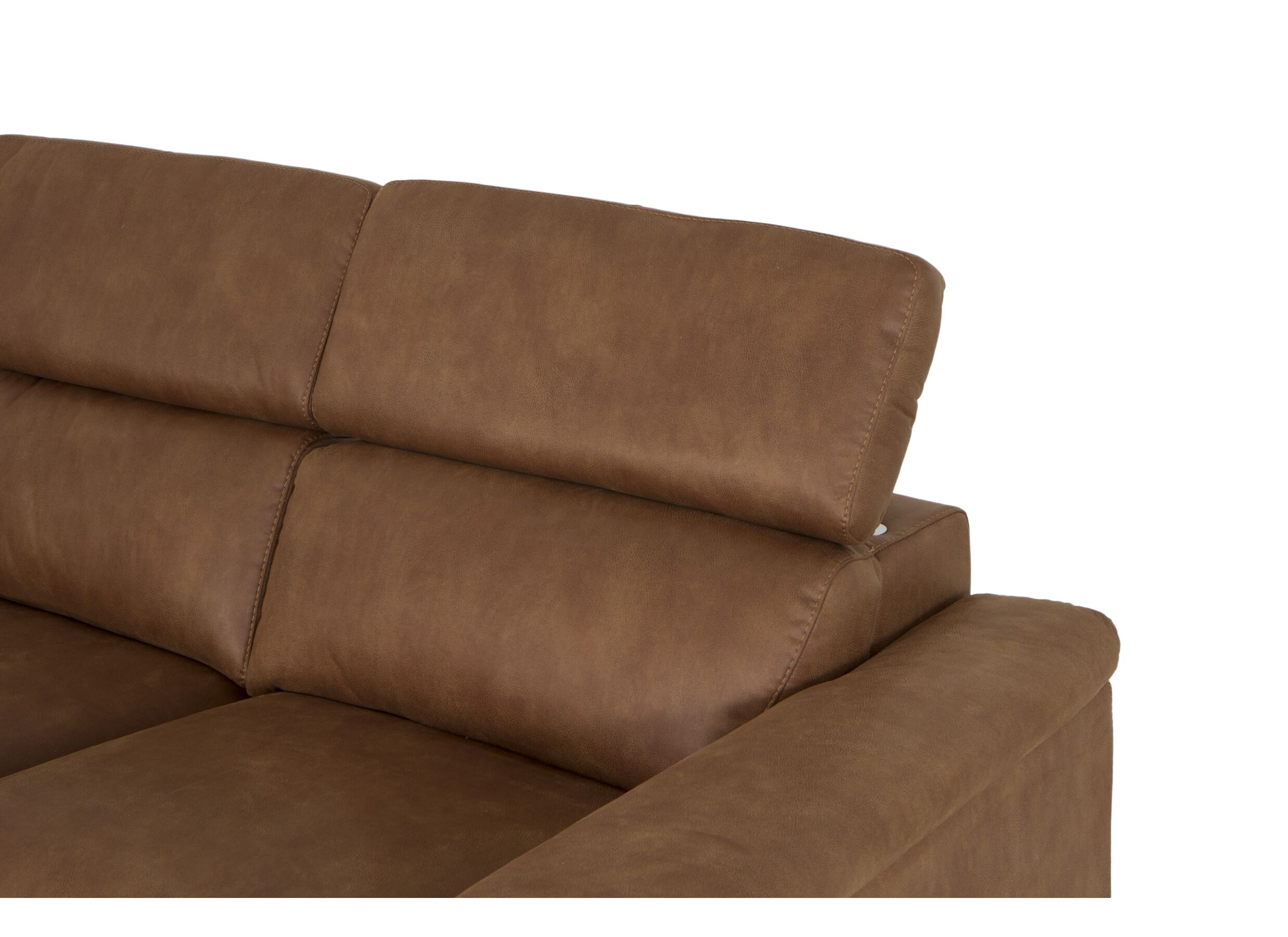 Hoeksalon Fall 271x213cm - stof - cognac met relax