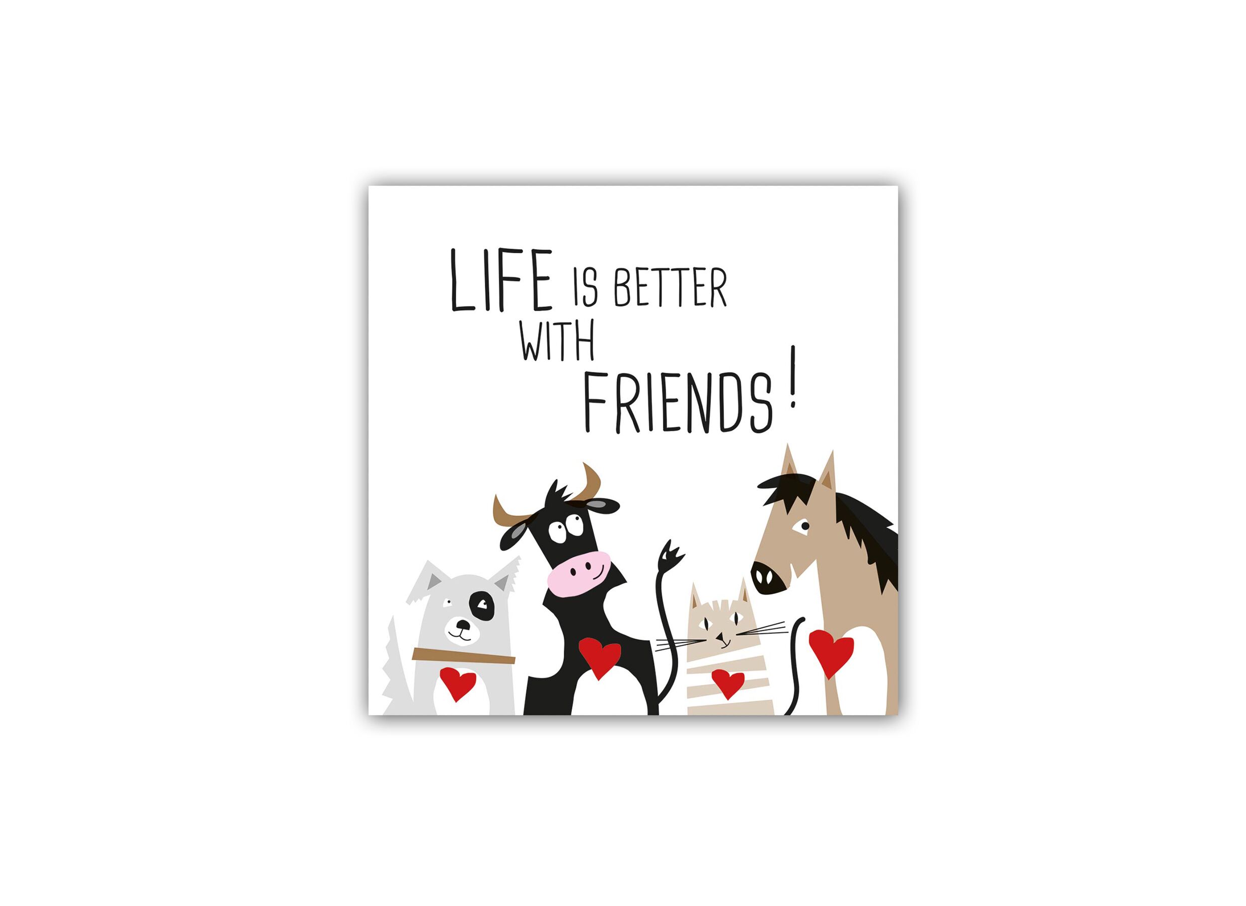Serviette Life is better with friends 33x33cm multicolor 20 stuks