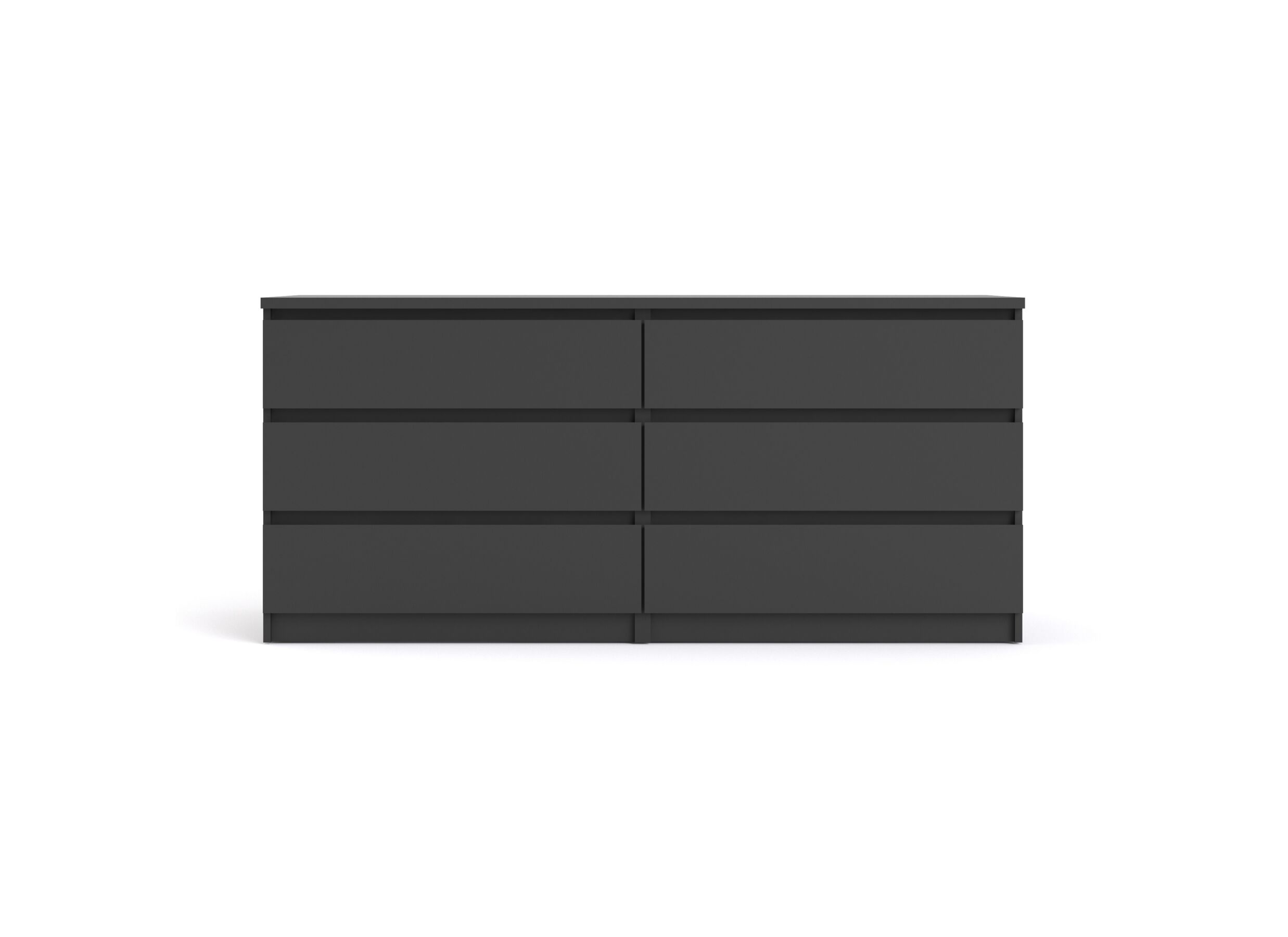 Commode Naia 154x50x71cm - mélamine - noir mat