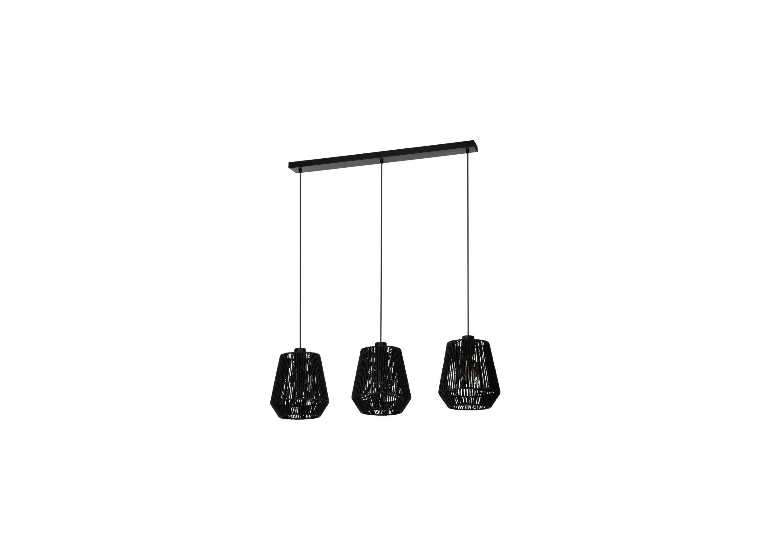 Hoofdfoto - Hanglamp Persley 92x22cm 60W E27 staal zwart