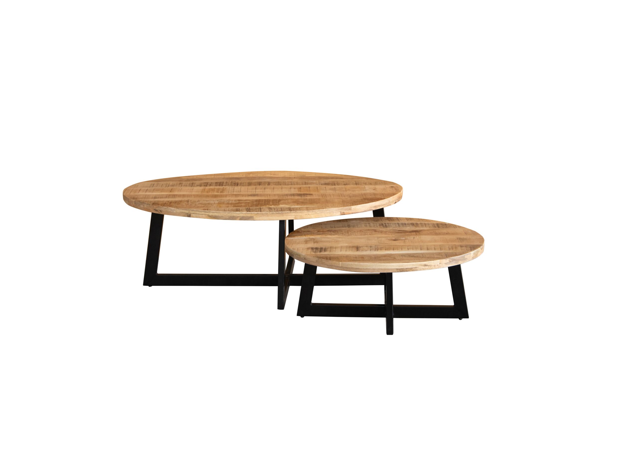 Aperçu - Table basse Nebula 120cm - manguier massif - naturel lot de 2