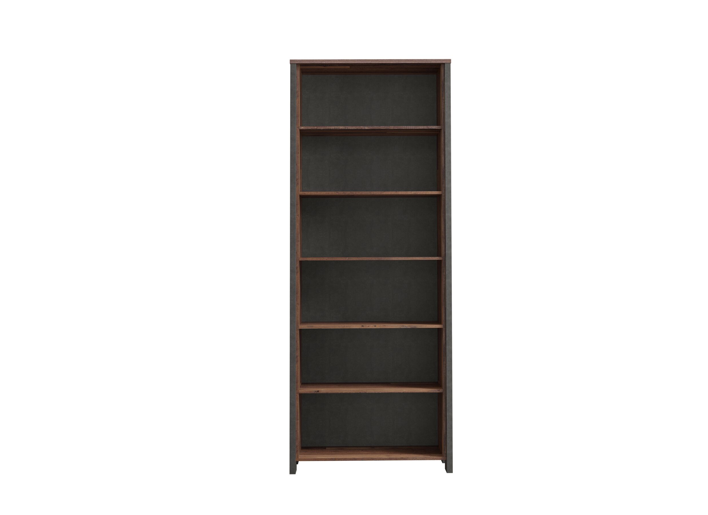 Boekenkast Clif-B 86x42x221cm - meubelplaat - old wood/beton