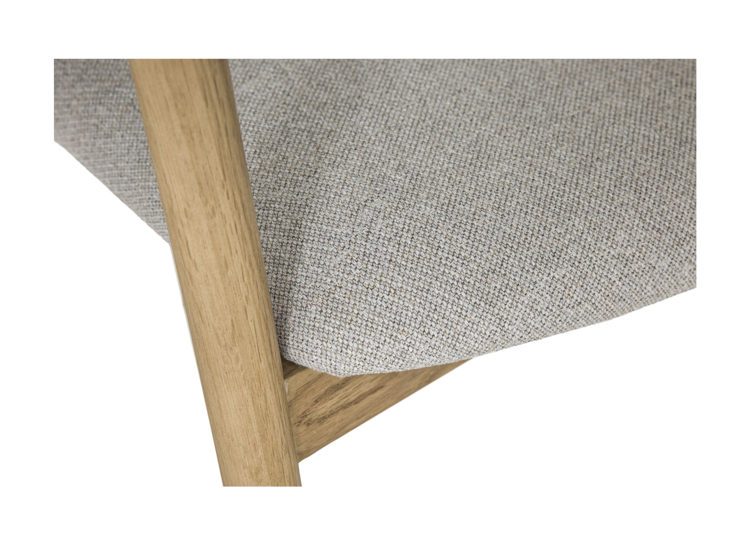 Detail - Chaise Herbie 56x55x73cm - chêne massif & tissu - beige