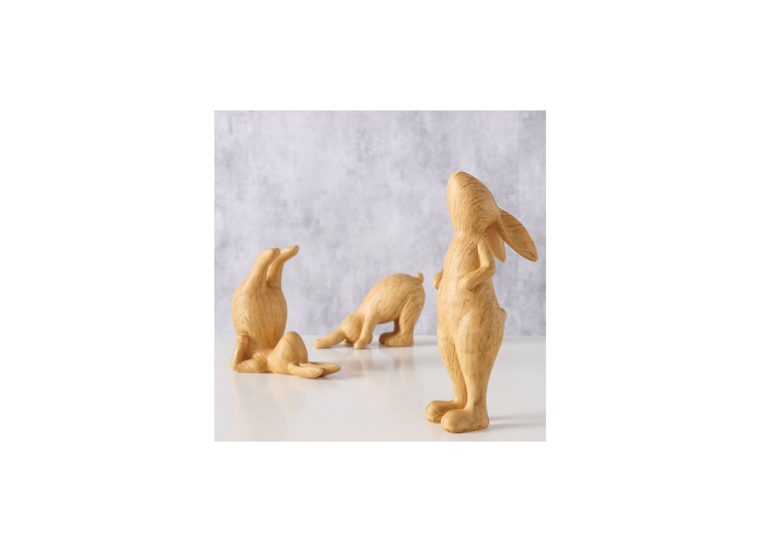 Foto ambiance - Figurine Yoga Lièvre H13,5cm - polystone - brun
