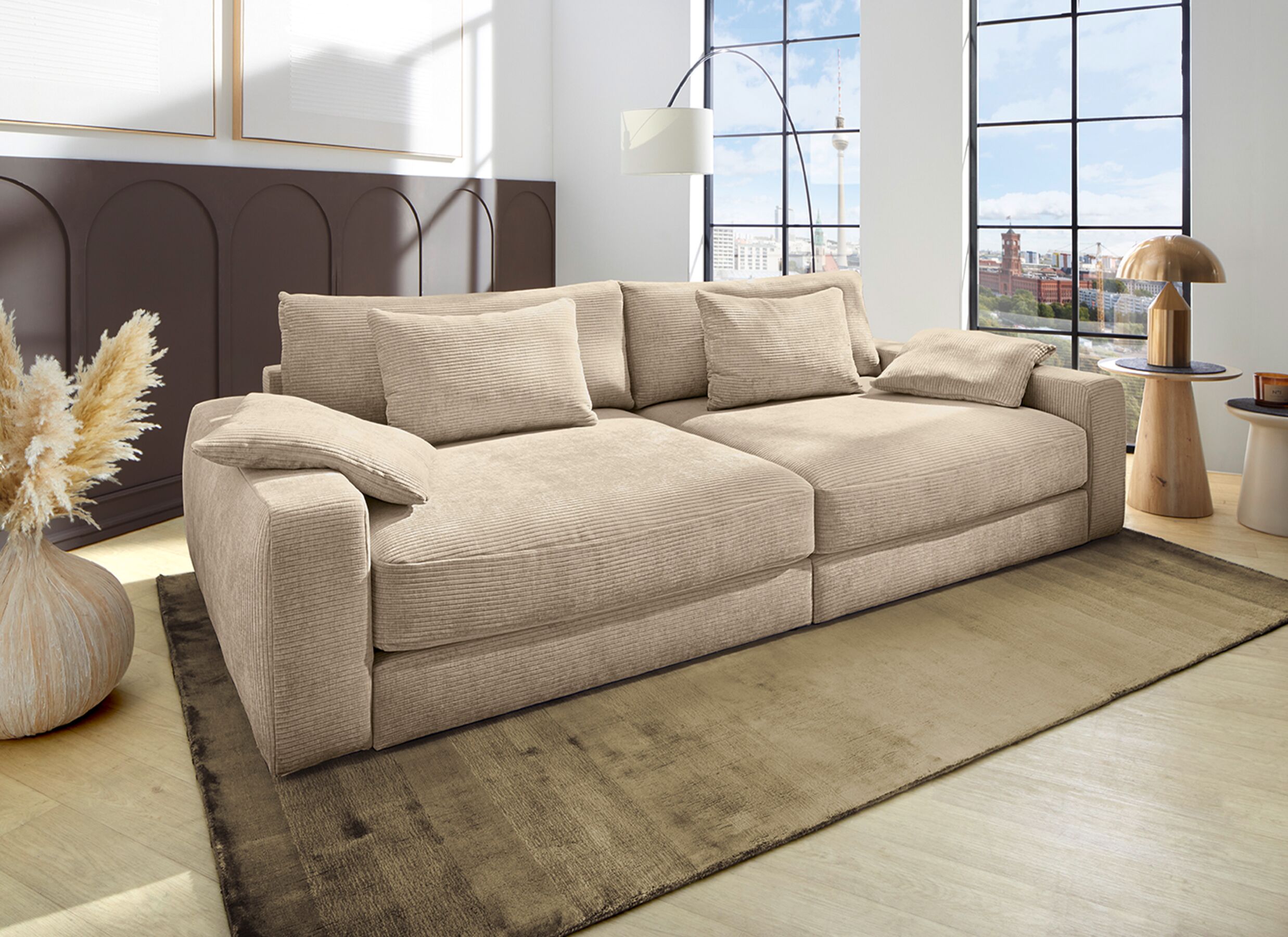 Sfeerfoto - Zetelbed Milano 1-persoons - stof - ecru