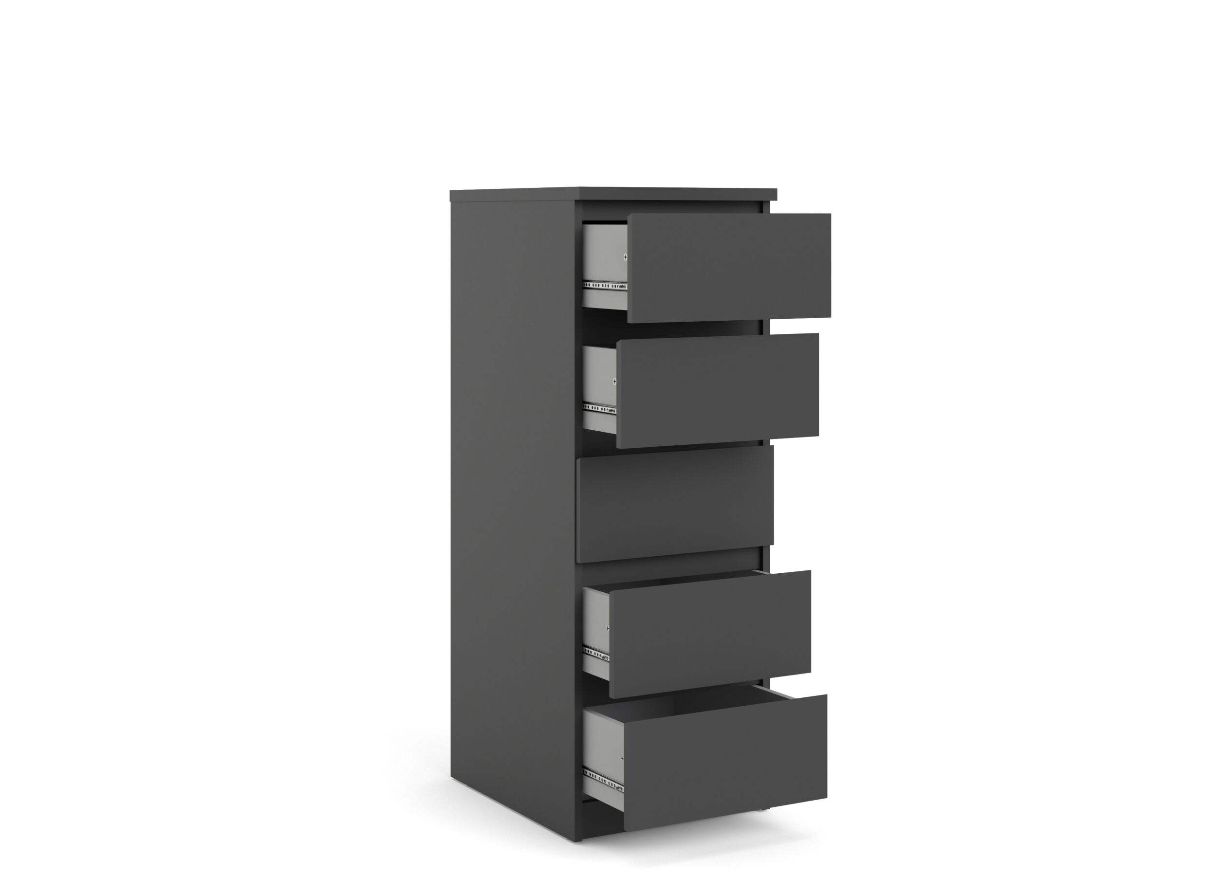 Disposition - Commode Naia 41x50x111cm - mélamine - noir mat