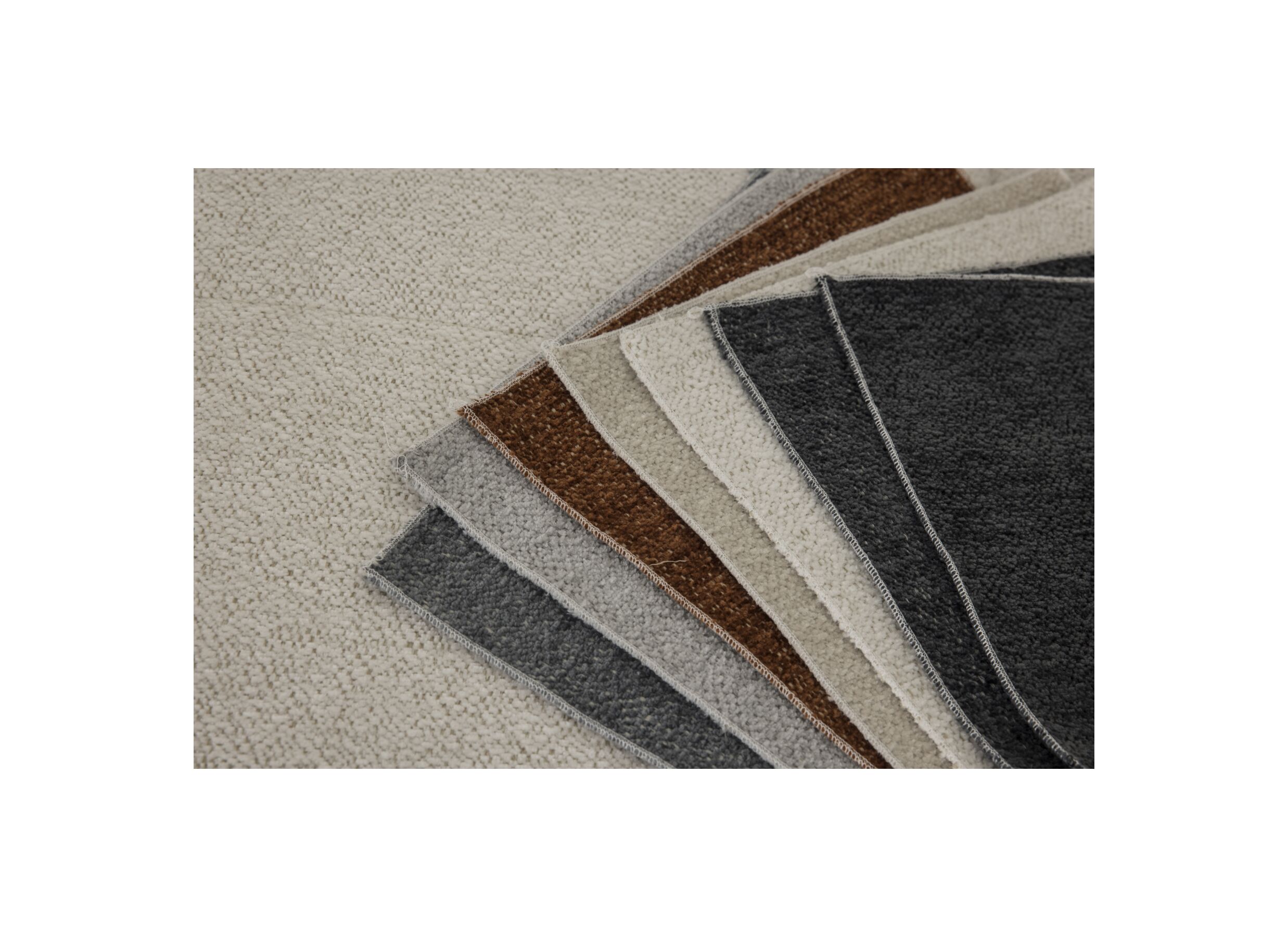 Couleurs - Canapé d'angle Daegu 334x238cm - tissu - écru