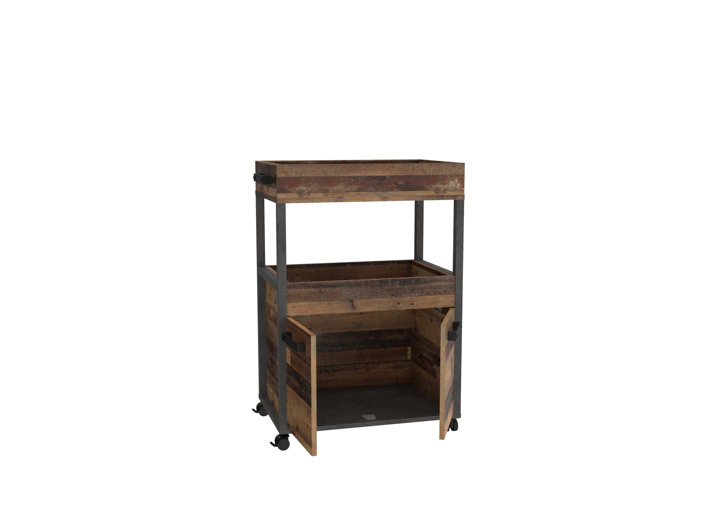 Serveerwagen 60cm - decor - old wood vintage