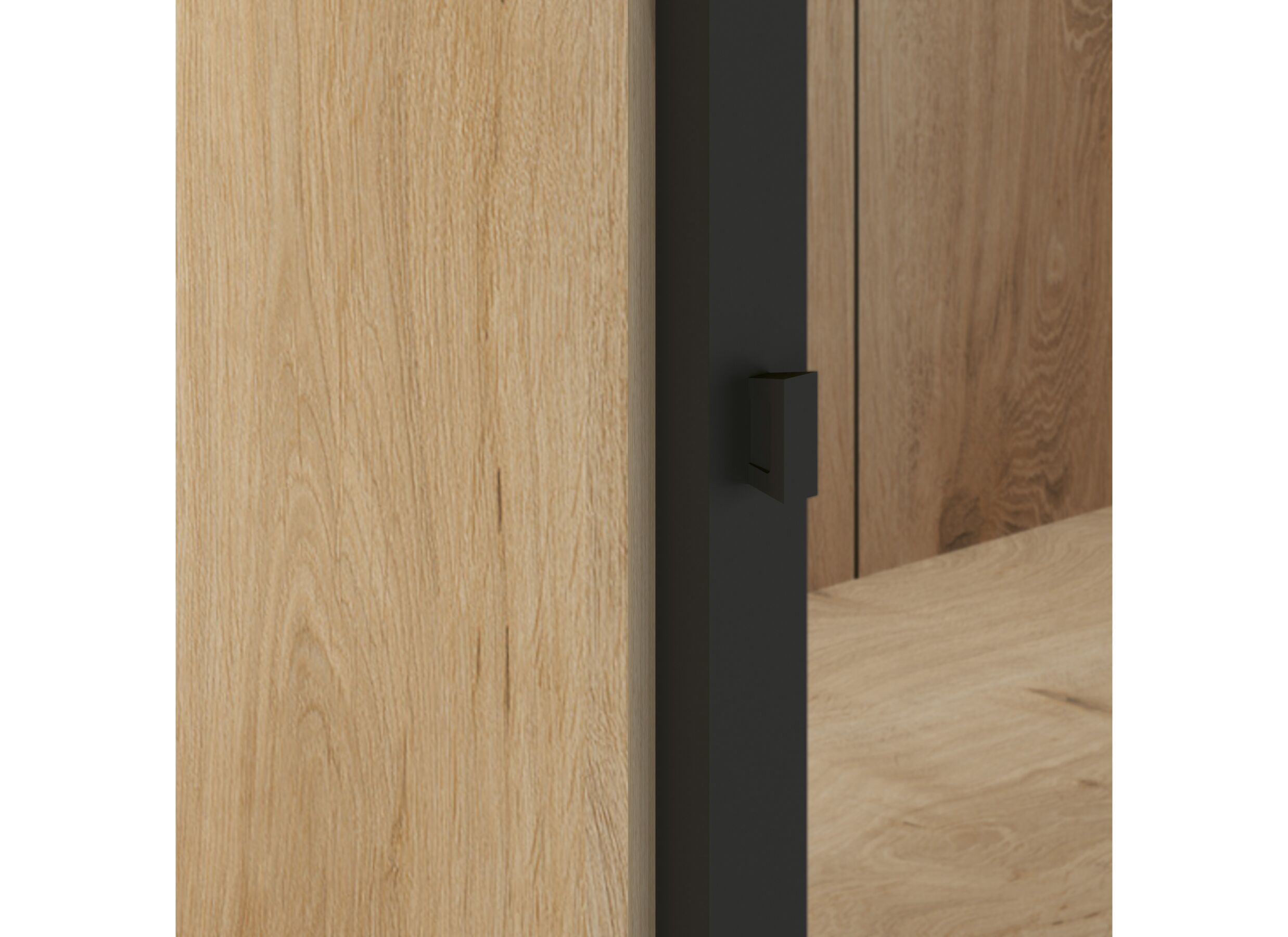 Detailfoto - Vitrinekast Valencia 240cm - melamine - lichte eik