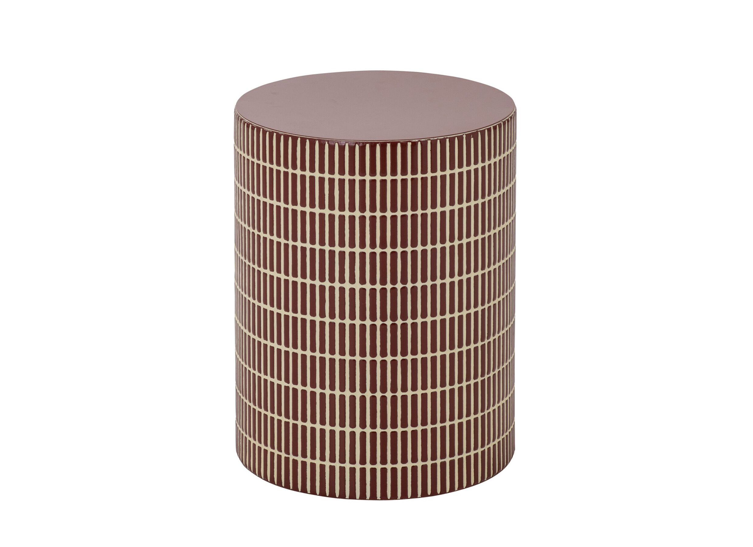 Kruk Cilinder Mozaïek H43cm - ijzer - rood - Tabouret Cylindrique Mosaïque H43cm - fer - rouge