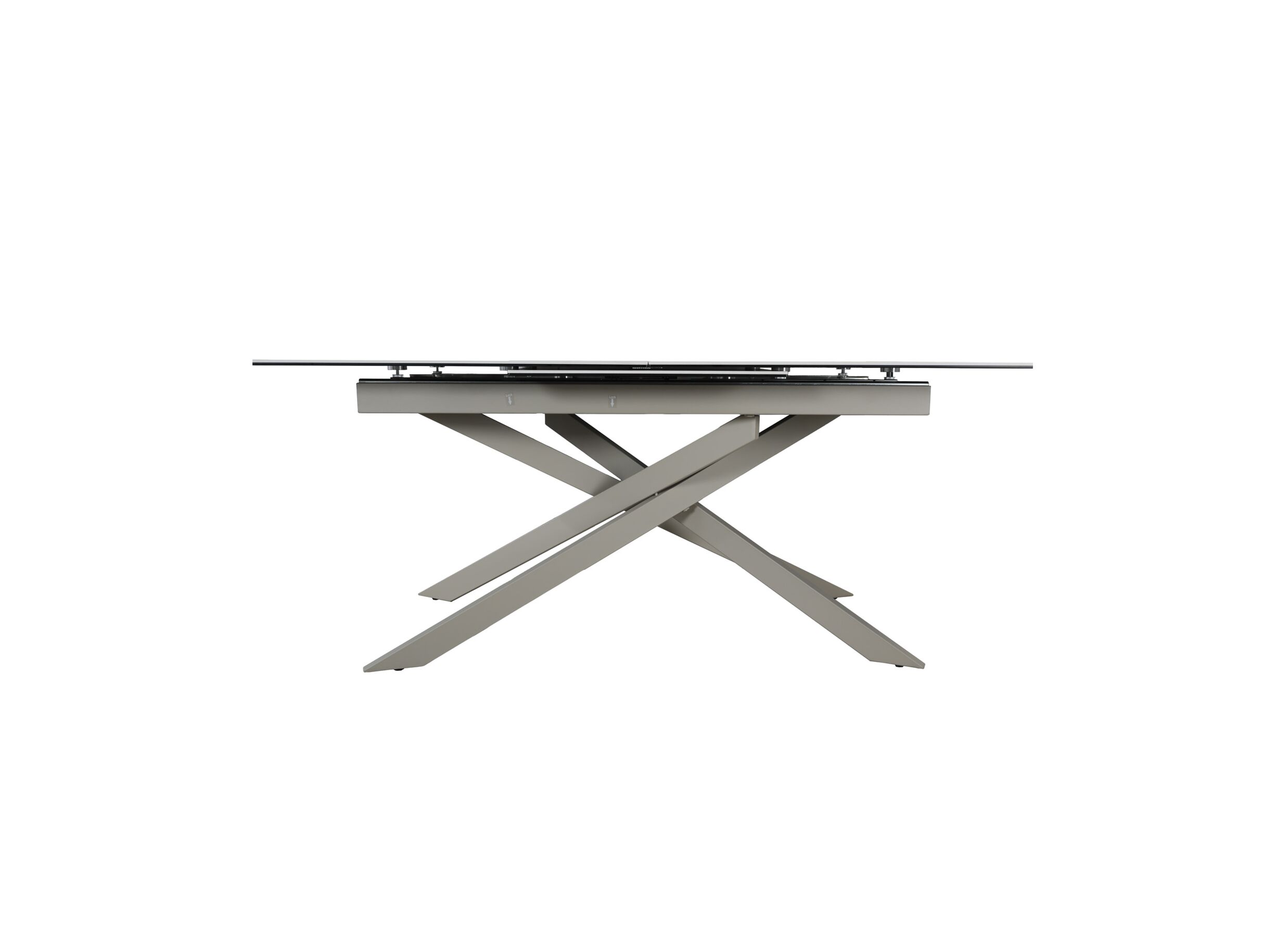 Aperçu - Table Gantia 180/240x90x76cm - céramique & verre - blanc or noir