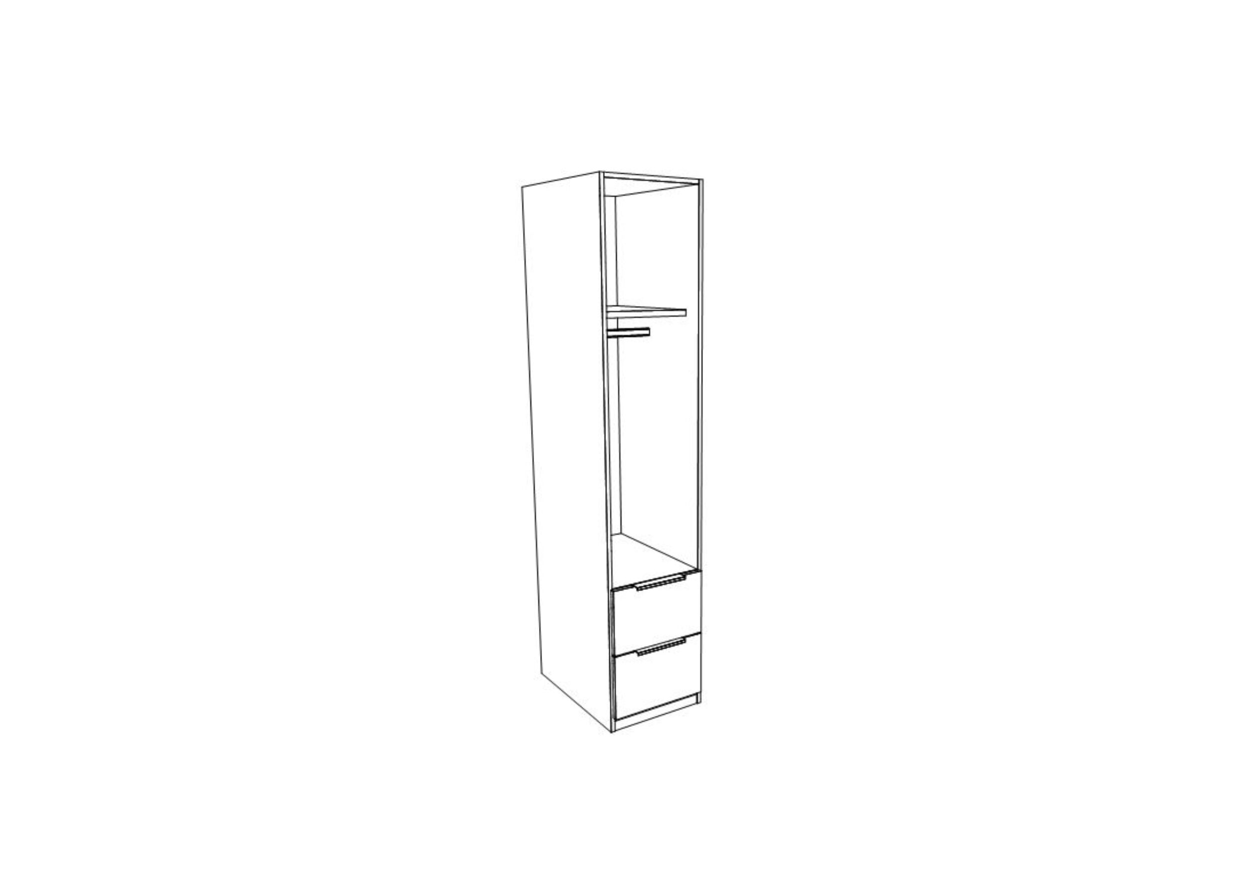 Garde-robe 47cm - décor - blanc