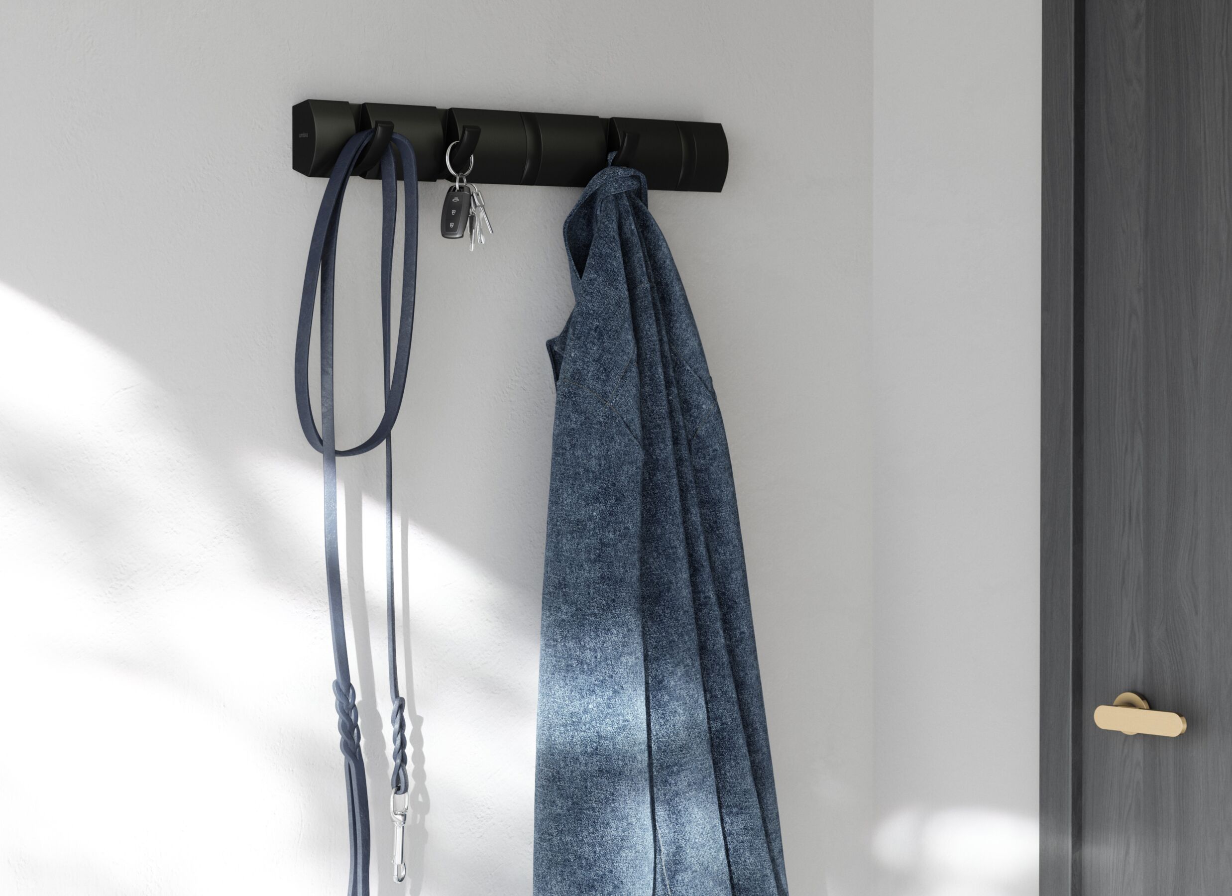 Sfeerfoto - Kapstok Flip 51x3,8x7cm - hout & metaal - zwart