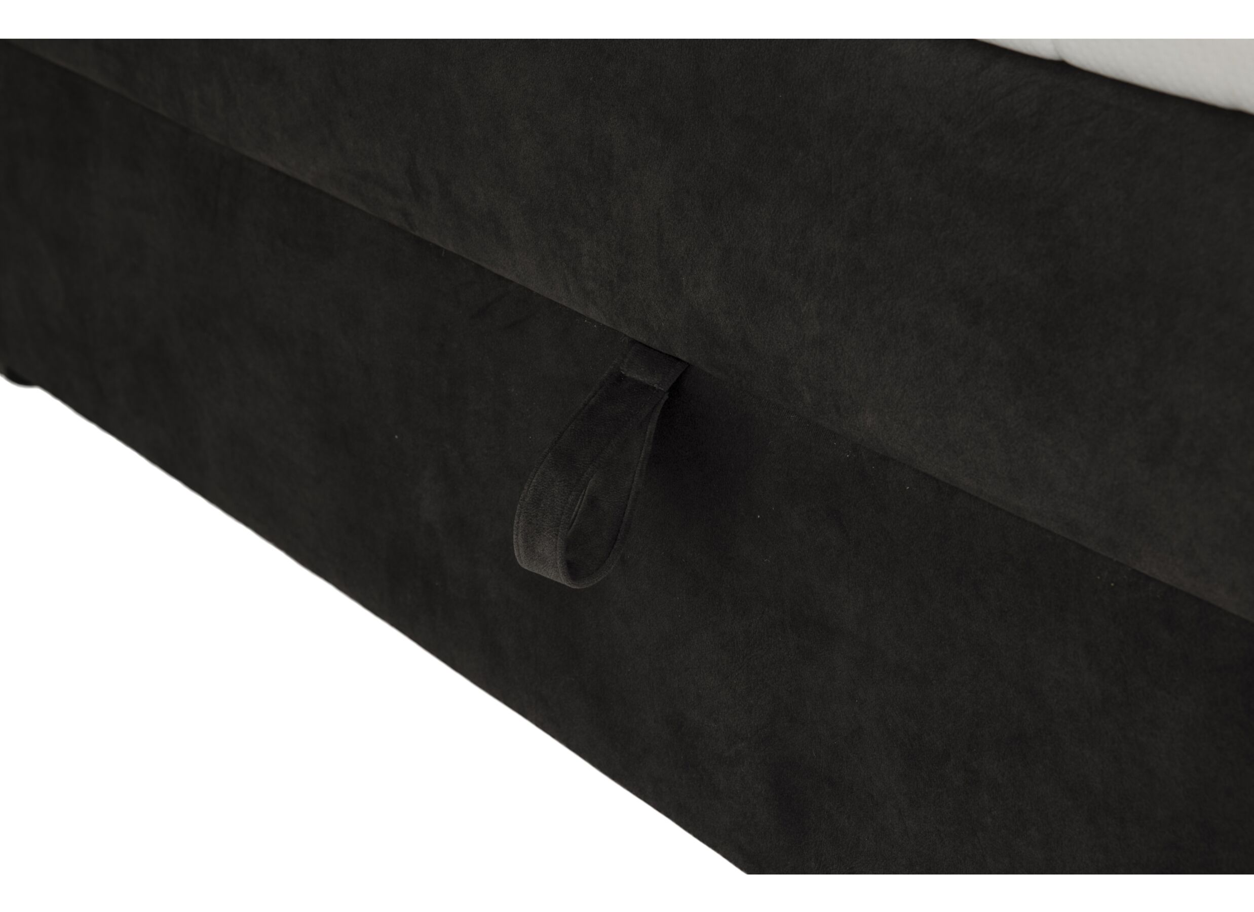Detail - Lit box Valetta 180x200cm avec rangement tissu espresso