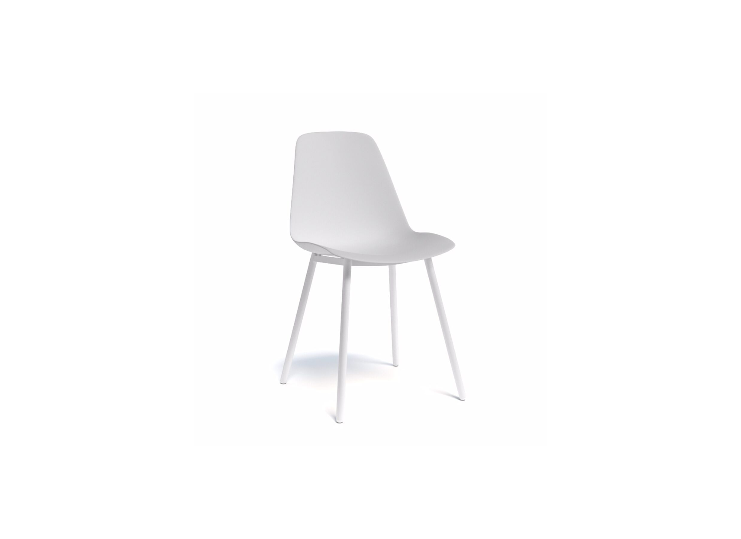 Kuipstoel Claudio 44x53.5x80,5cm - staal/polypropyleen -wit