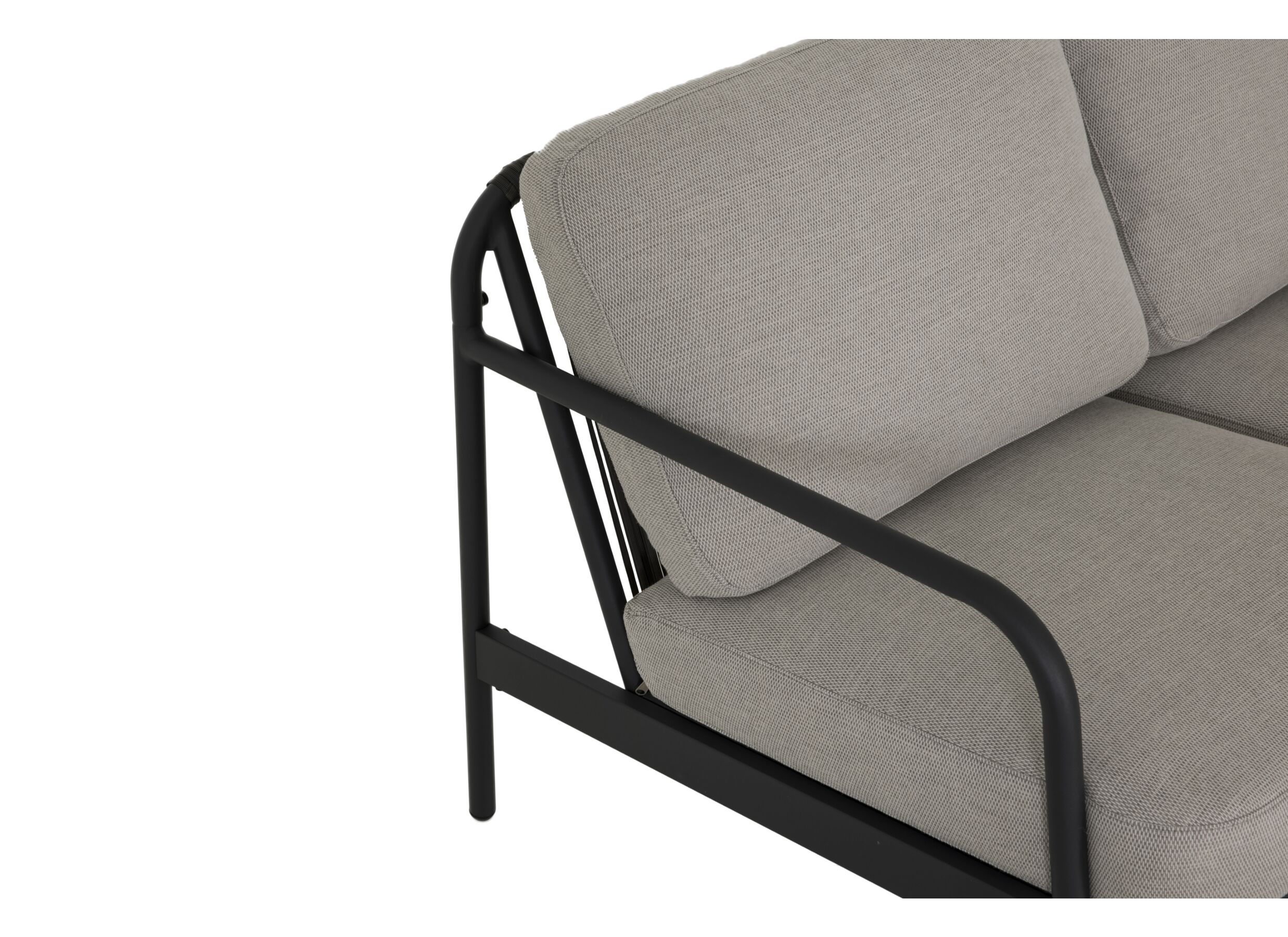 Detail - Salon lounge Airy aluminium osier - greige/noir