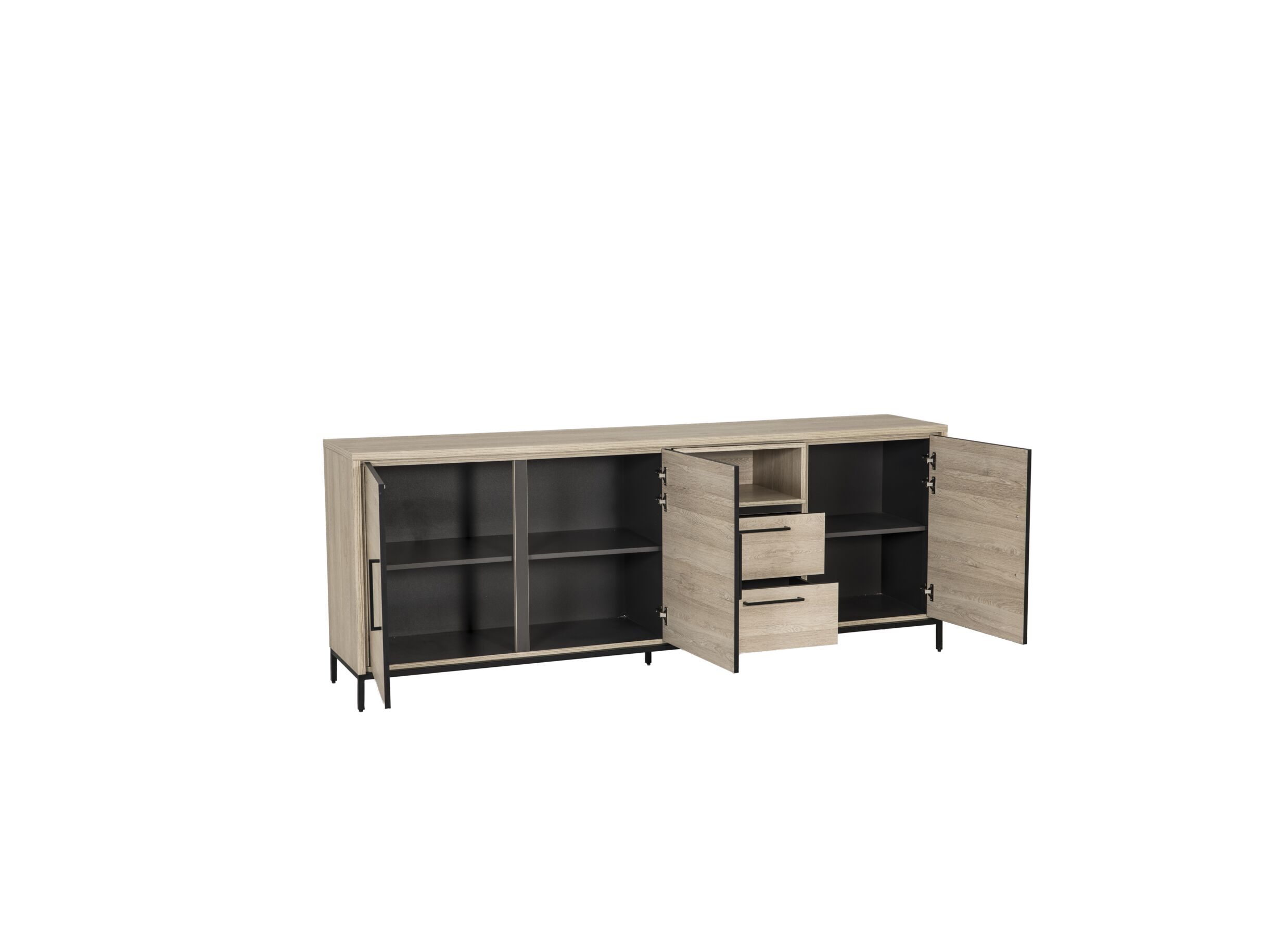 Indeling - Dressoir Otis 225cm - meubelplaat - sand oak