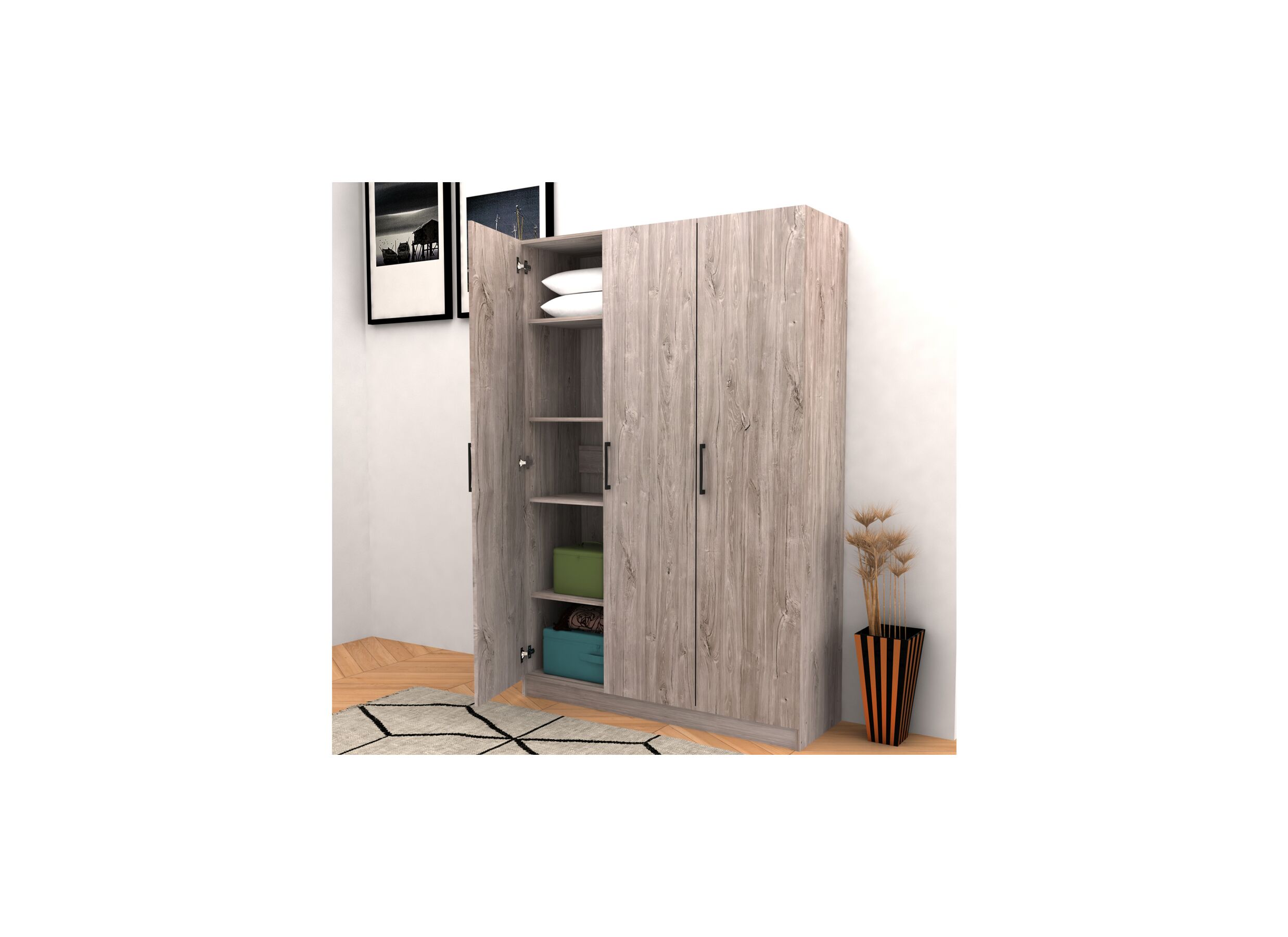 Opbergkast 120cm - decor - new grey oak