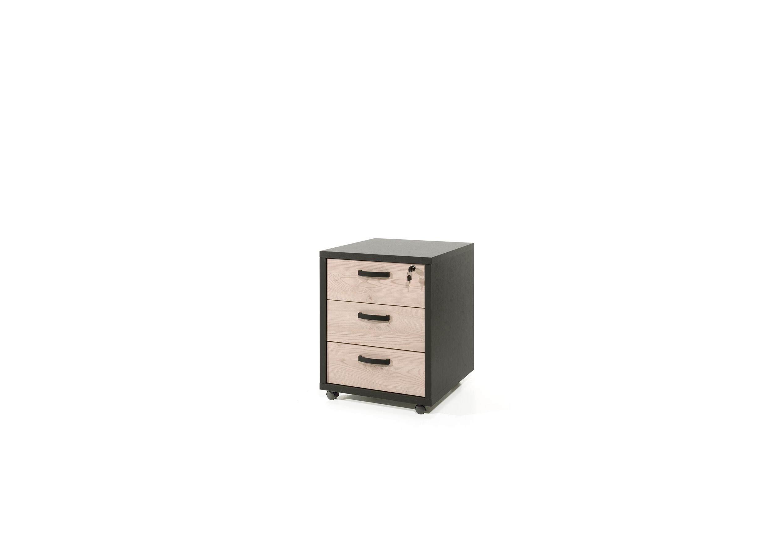 Ladeblok Capo 2 52x48x64cm - melamine - kastanje & zwart
