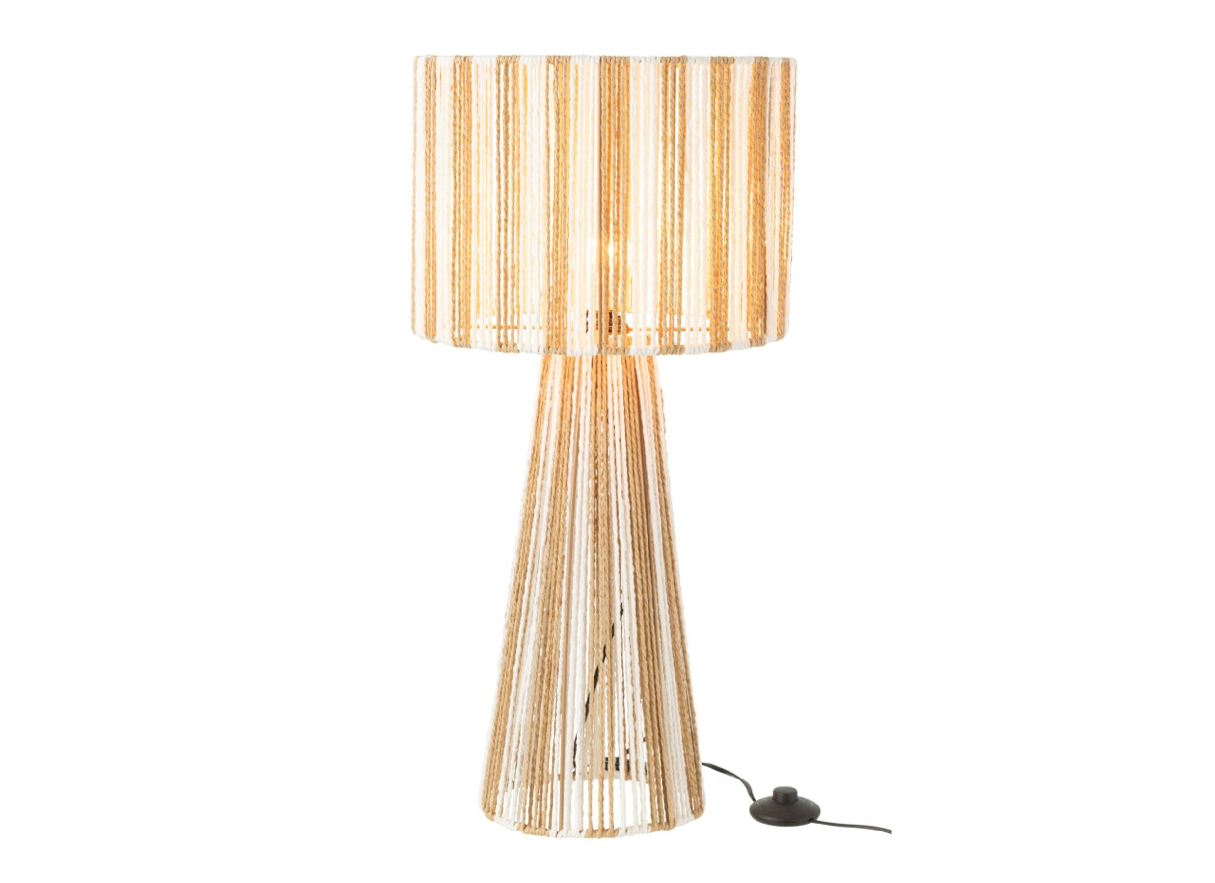 Aperçu - Lampe de table E27 H69cm - papier - blanc & naturel